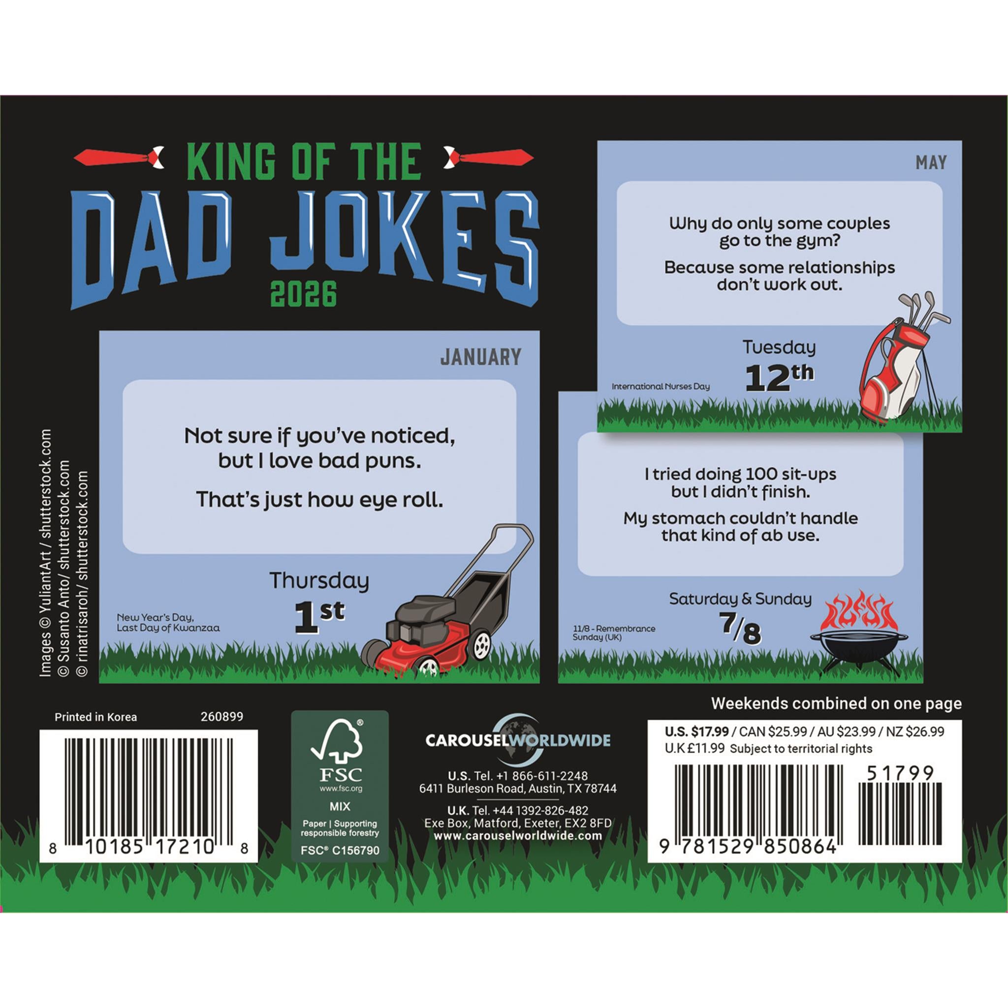 King Of The Dad Jokes 2026 Box Calendar