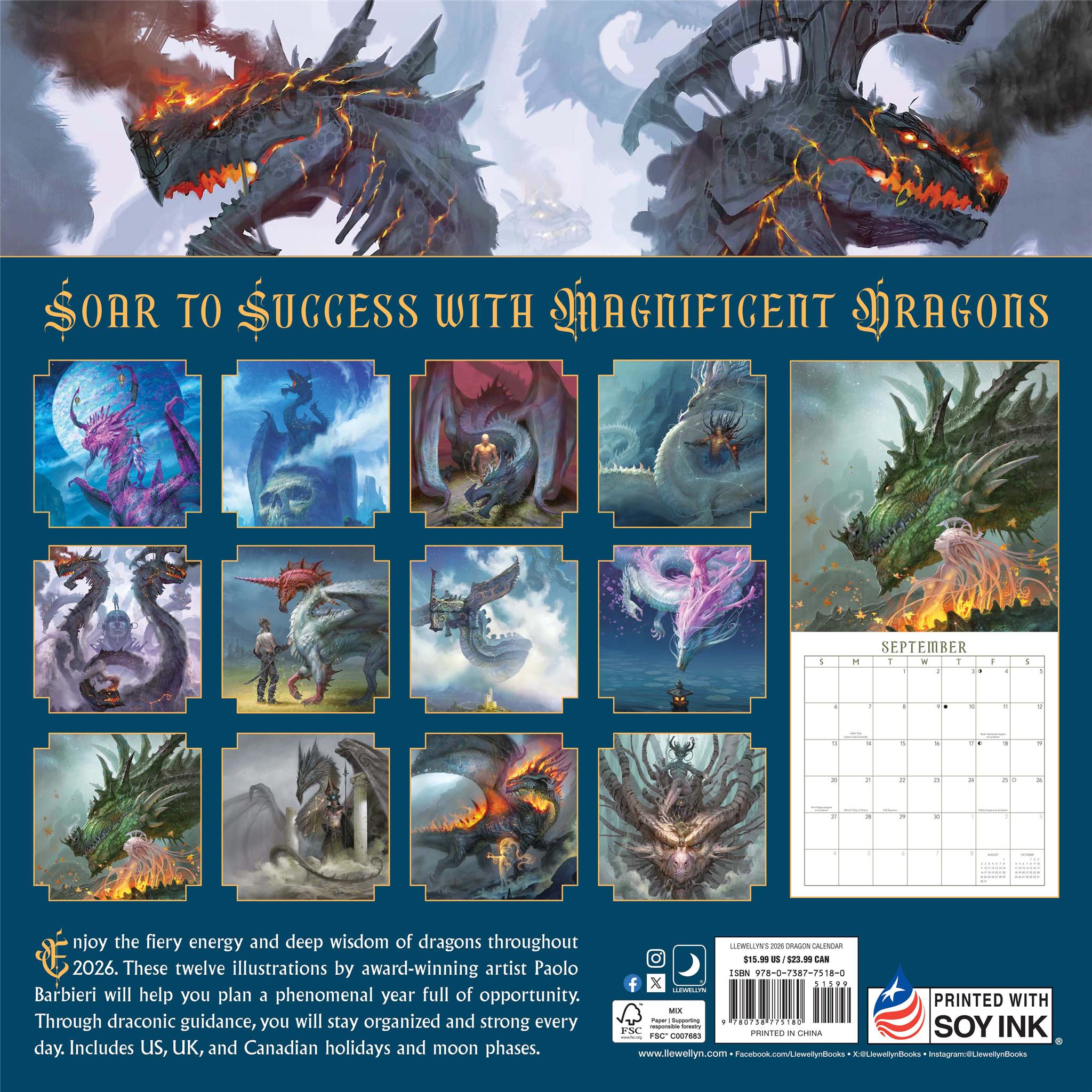Dragon 2026 Wall Calendar