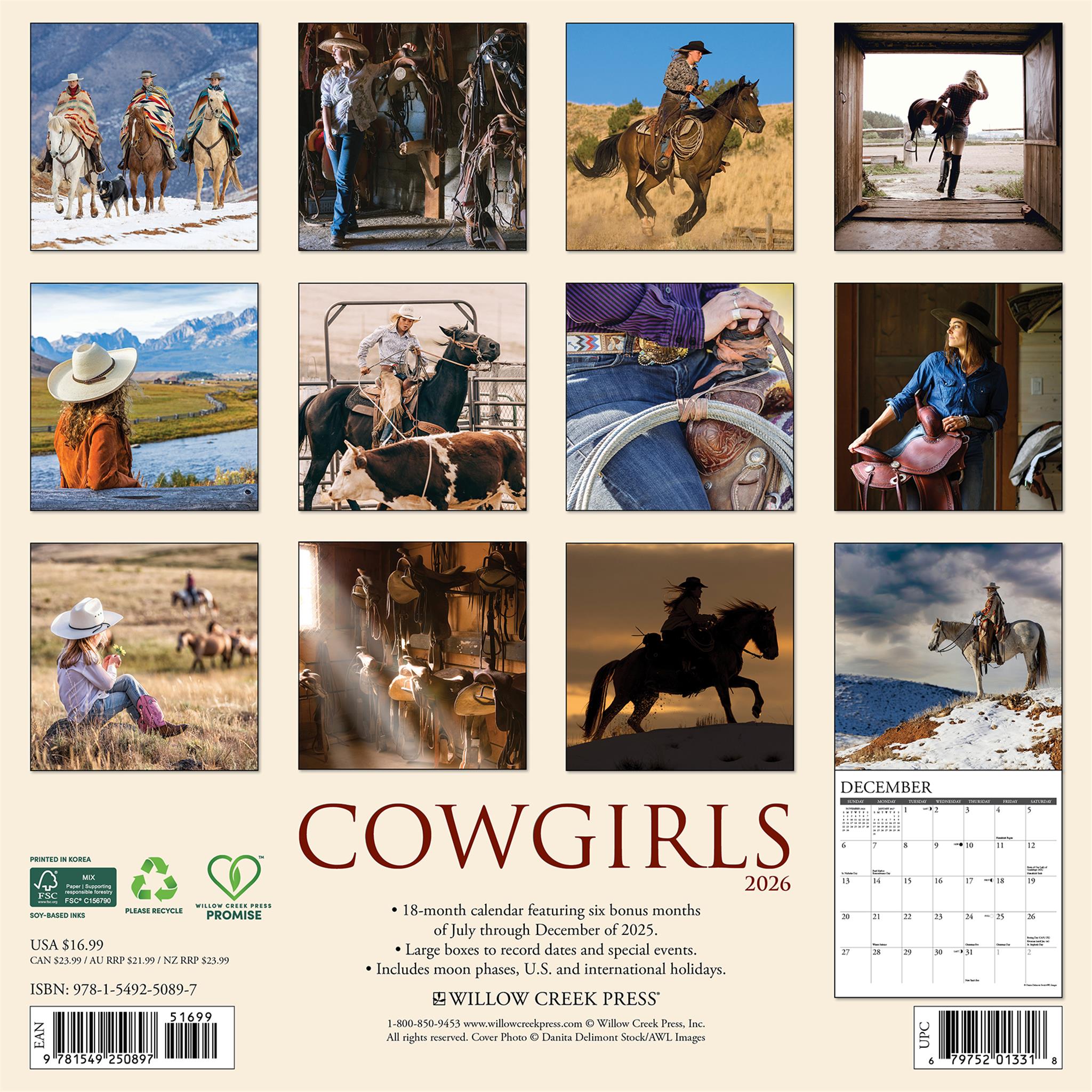 Cowgirls 2026 Wall Calendar - Online Only