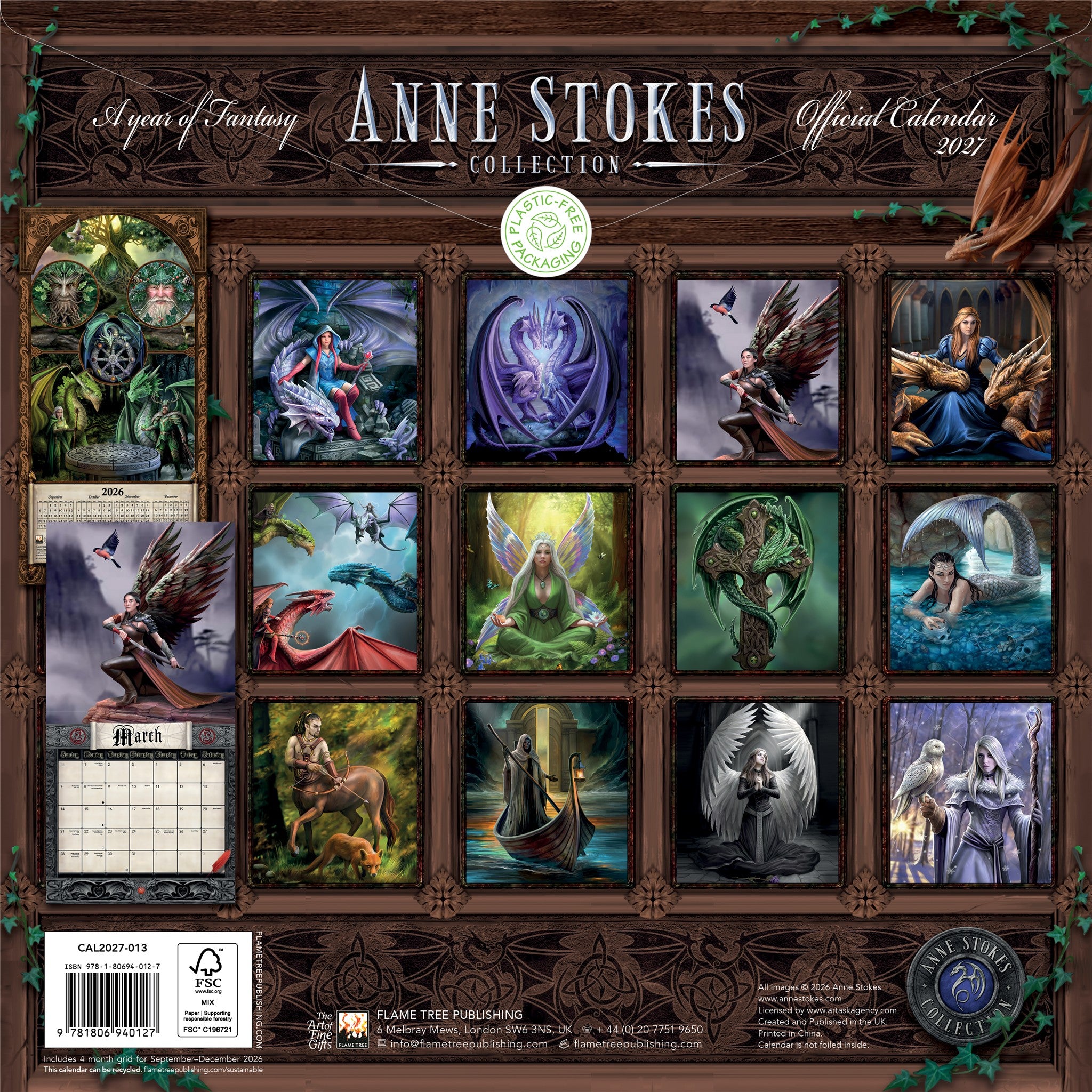 Anne Stokes 2027 Wall Calendar