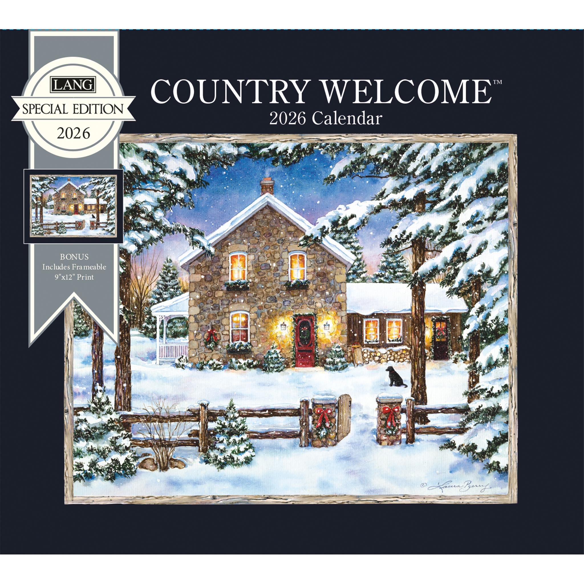 Country Welcome 2026 Deluxe Special Edition Wall Calendar with Print