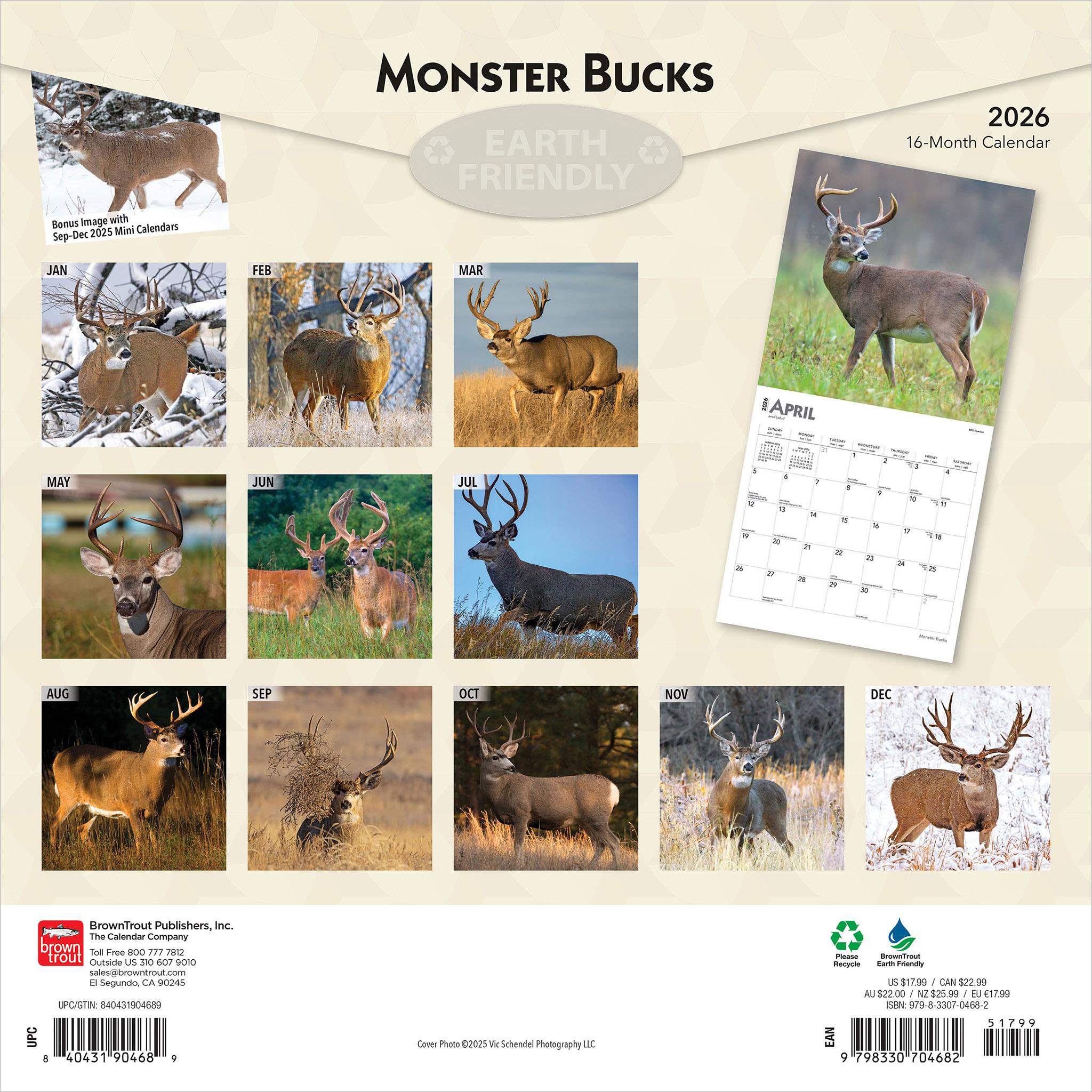 Monster Bucks 2026 Wall Calendar - Online Only