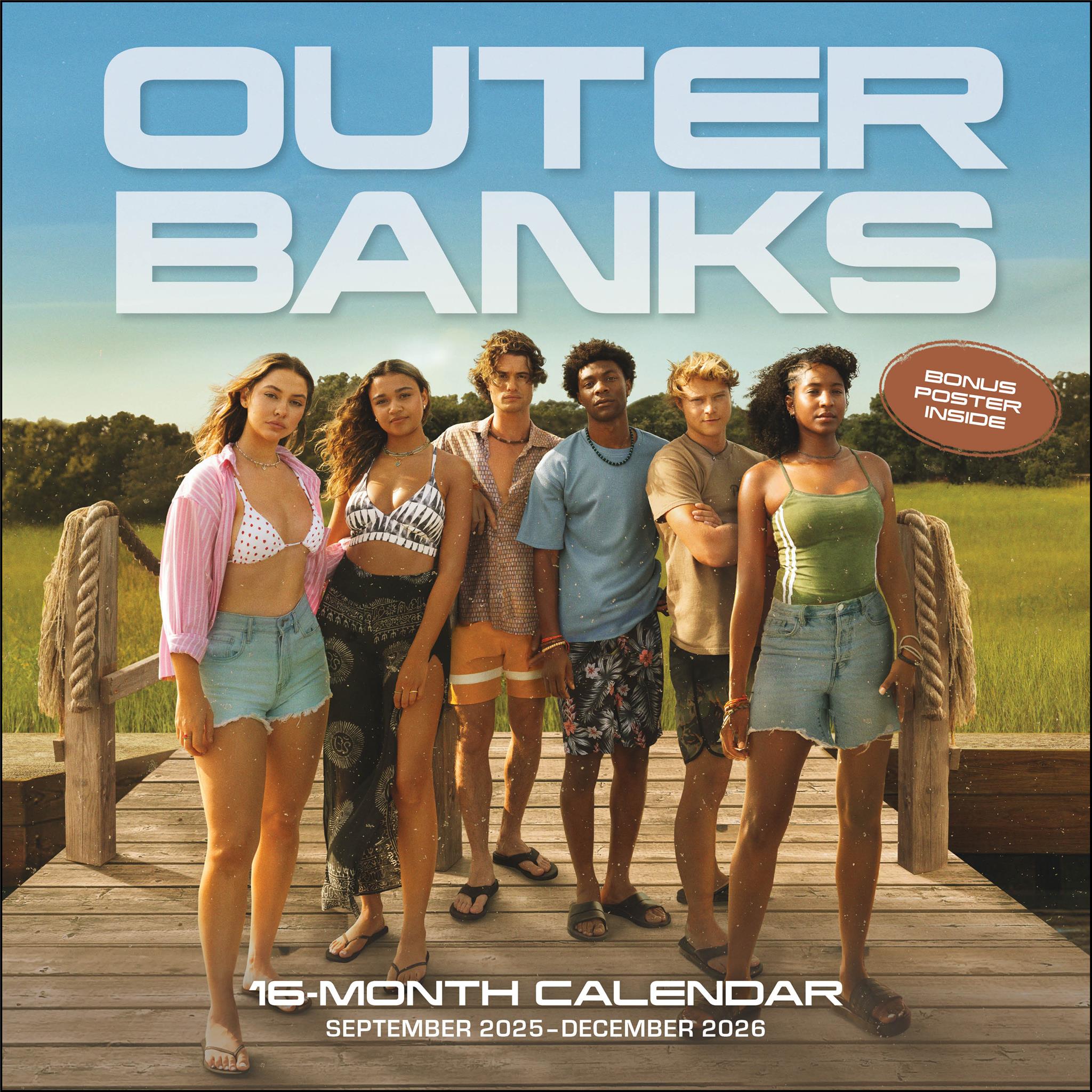 Outer Banks with Poster 2025-2026 Deluxe Wall Calendar