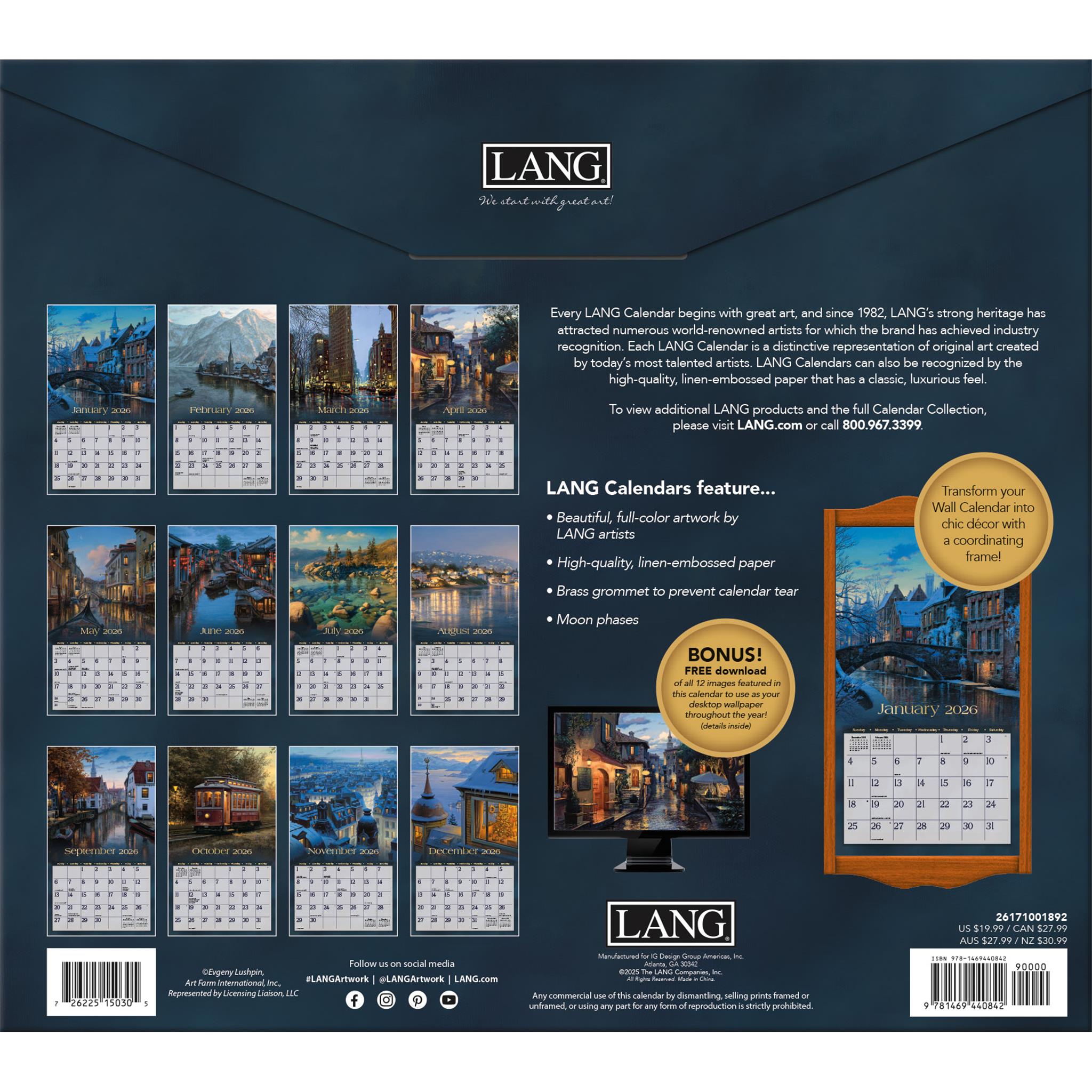 Around The World 2026 Deluxe Special Edition Wall Calendar with Print