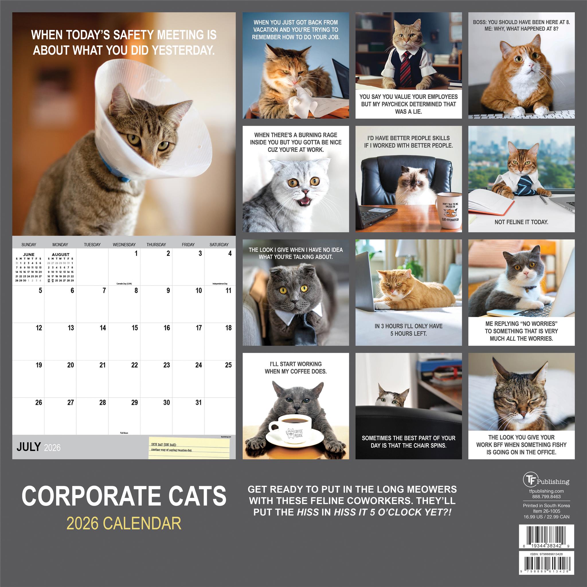 Corporate Cats 2026 Wall Calendar