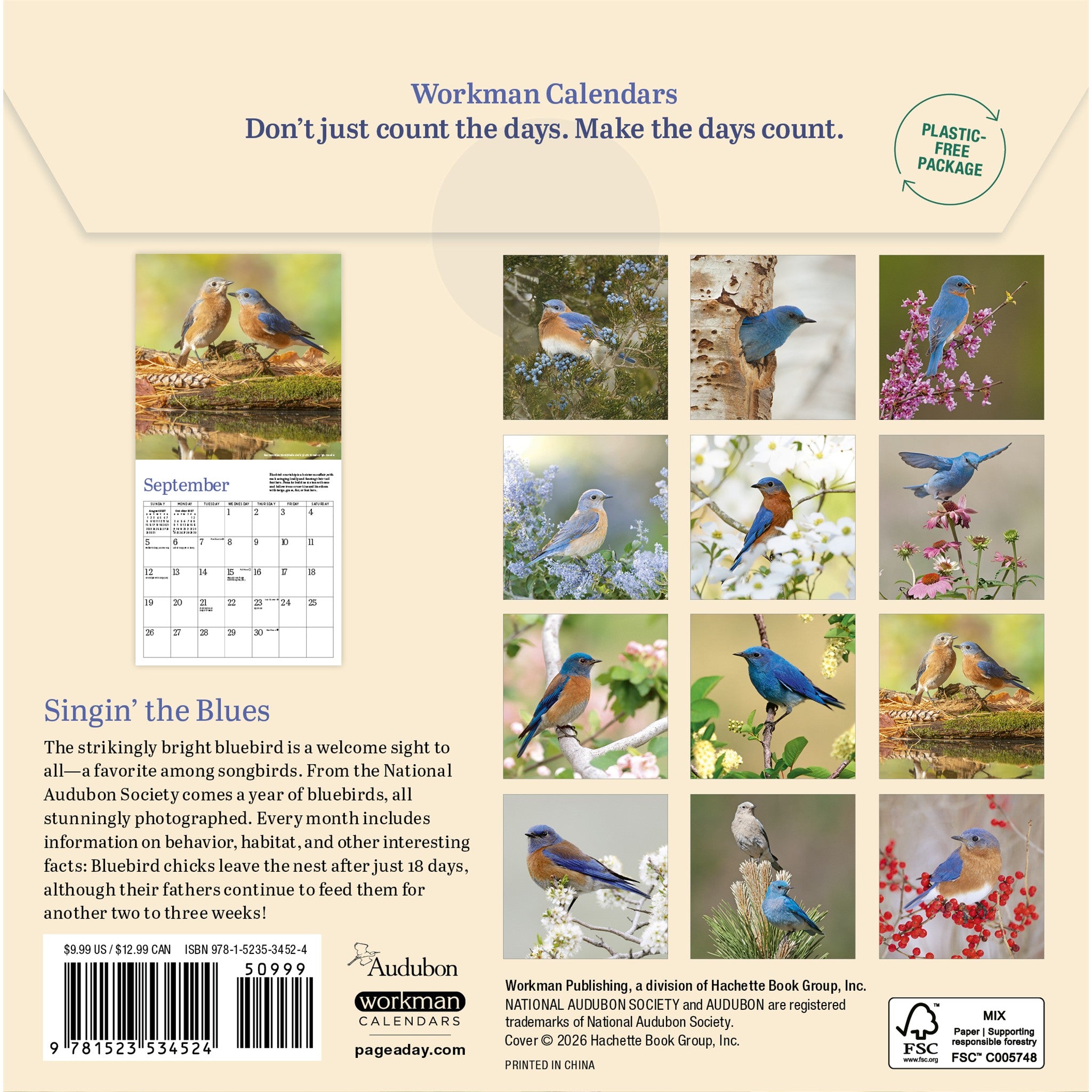 Audubon Bluebirds 2027 Mini Calendar - Online Only