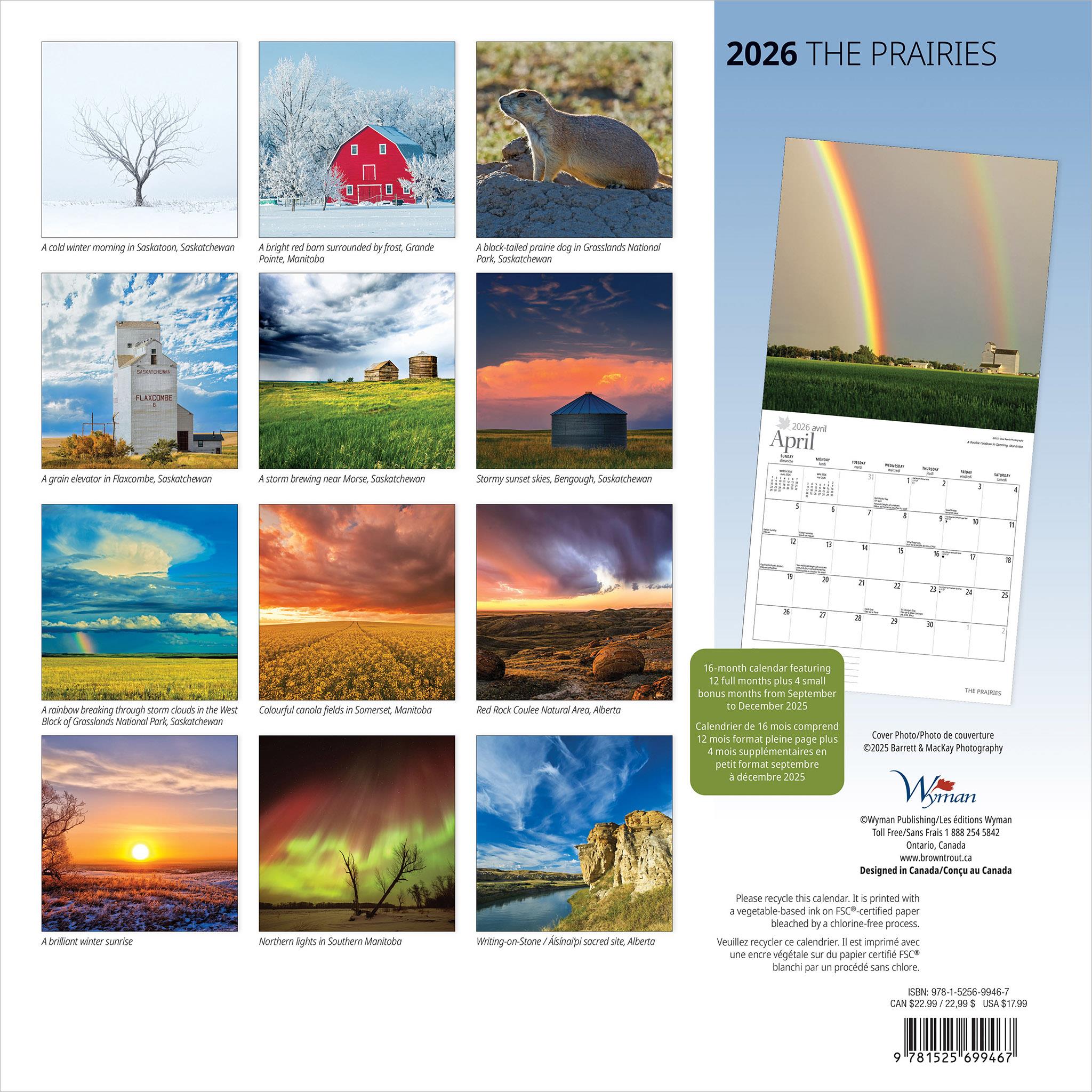 Prairies 2026 Wall Calendar