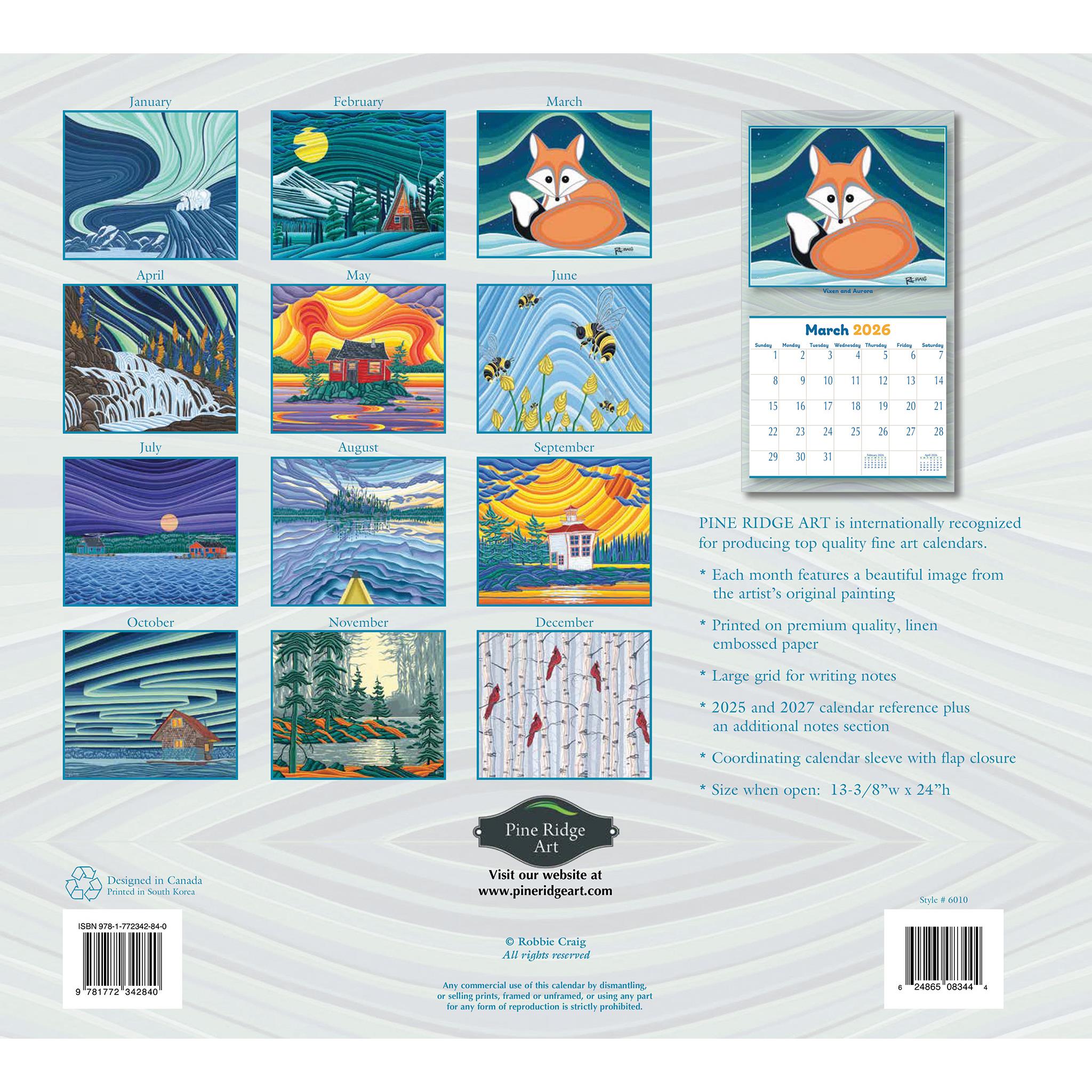 Quiet Places 2026 Wall Calendar - Online Only