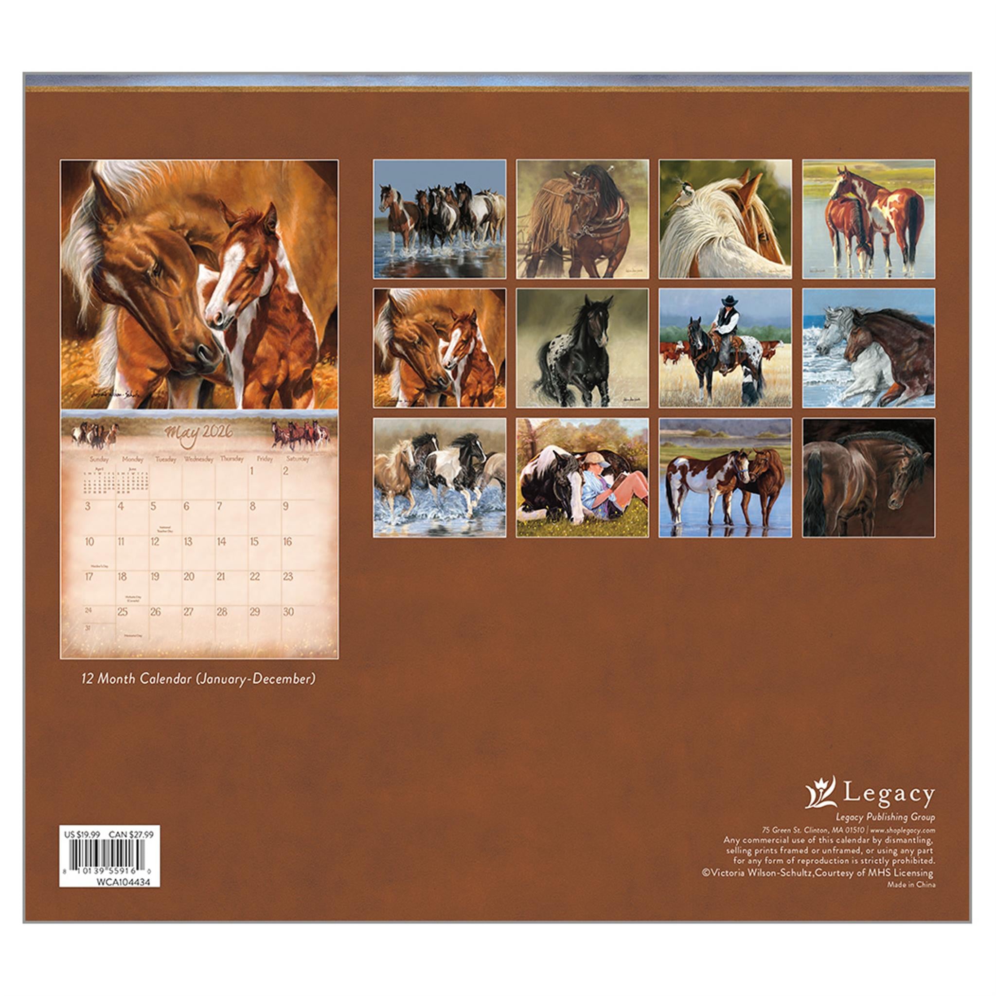 Horses 2026 Deluxe Wall Calendar