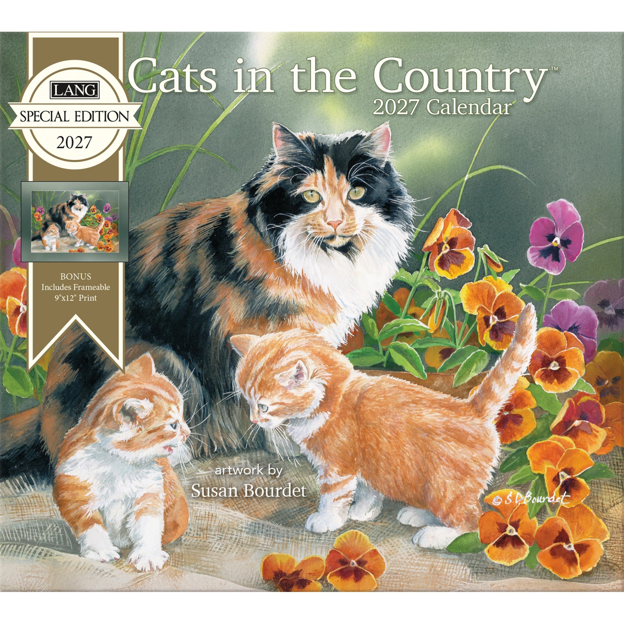 Cats In The Country Special Edition with Print 2027 Wall Calendar
