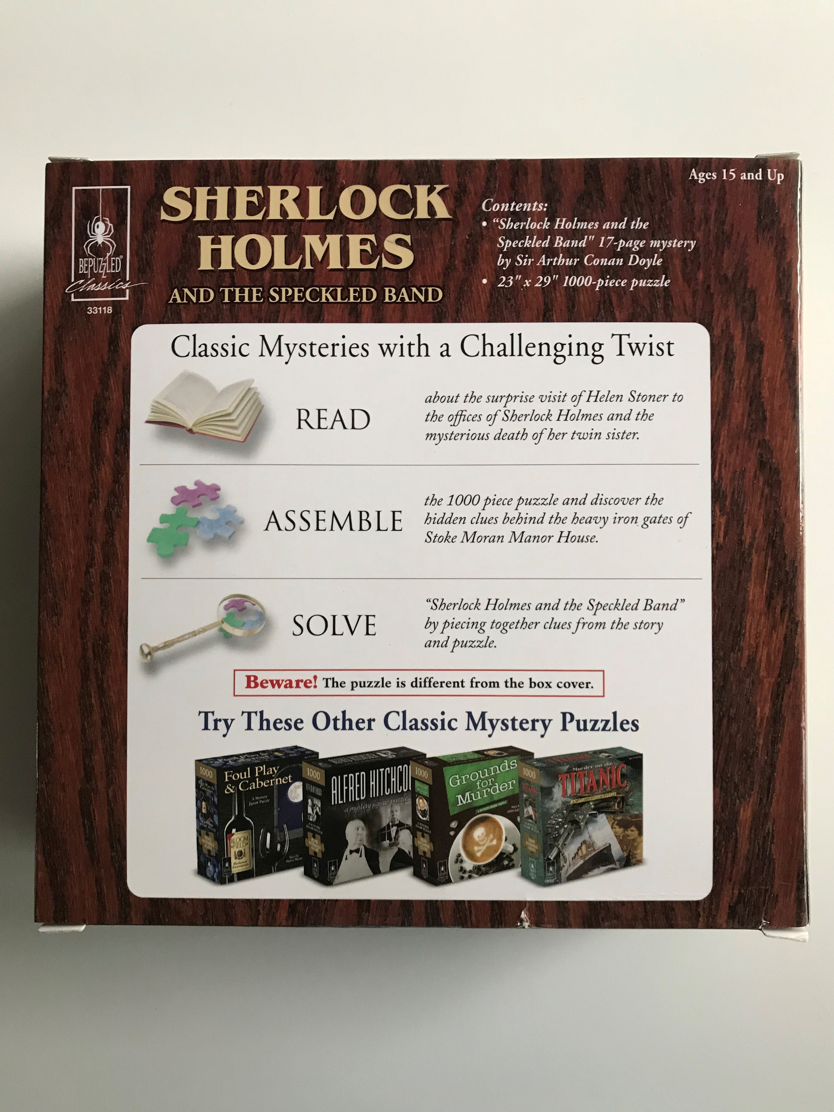 Sherlock Holmes and the Speckled Band Mystery 1000 Piece Puzzle - Calendar Club Canada