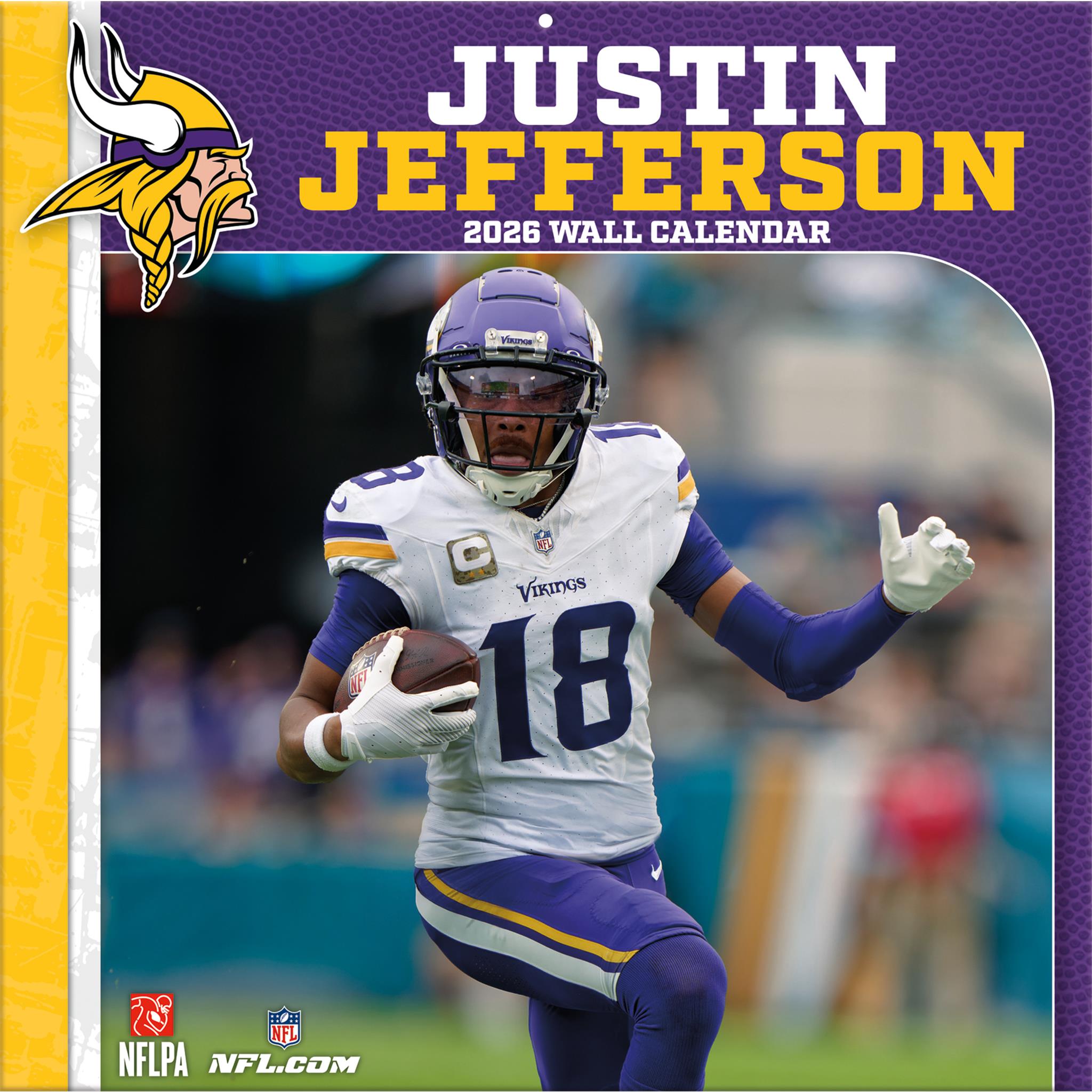 NFL Justin Jefferson Minnesota Vikings 2026 Wall Calendar