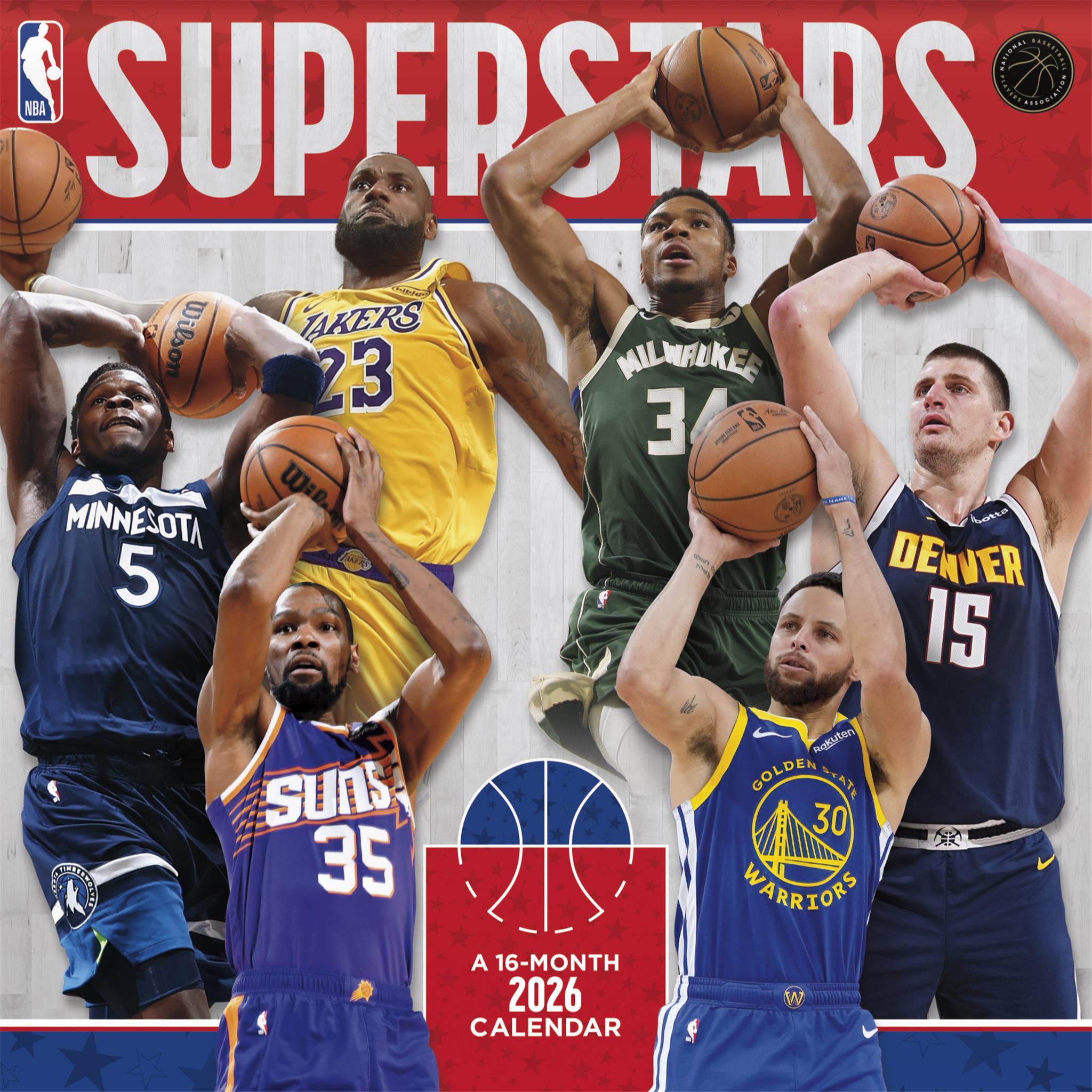 NBA Superstars 2026 Wall Calendar