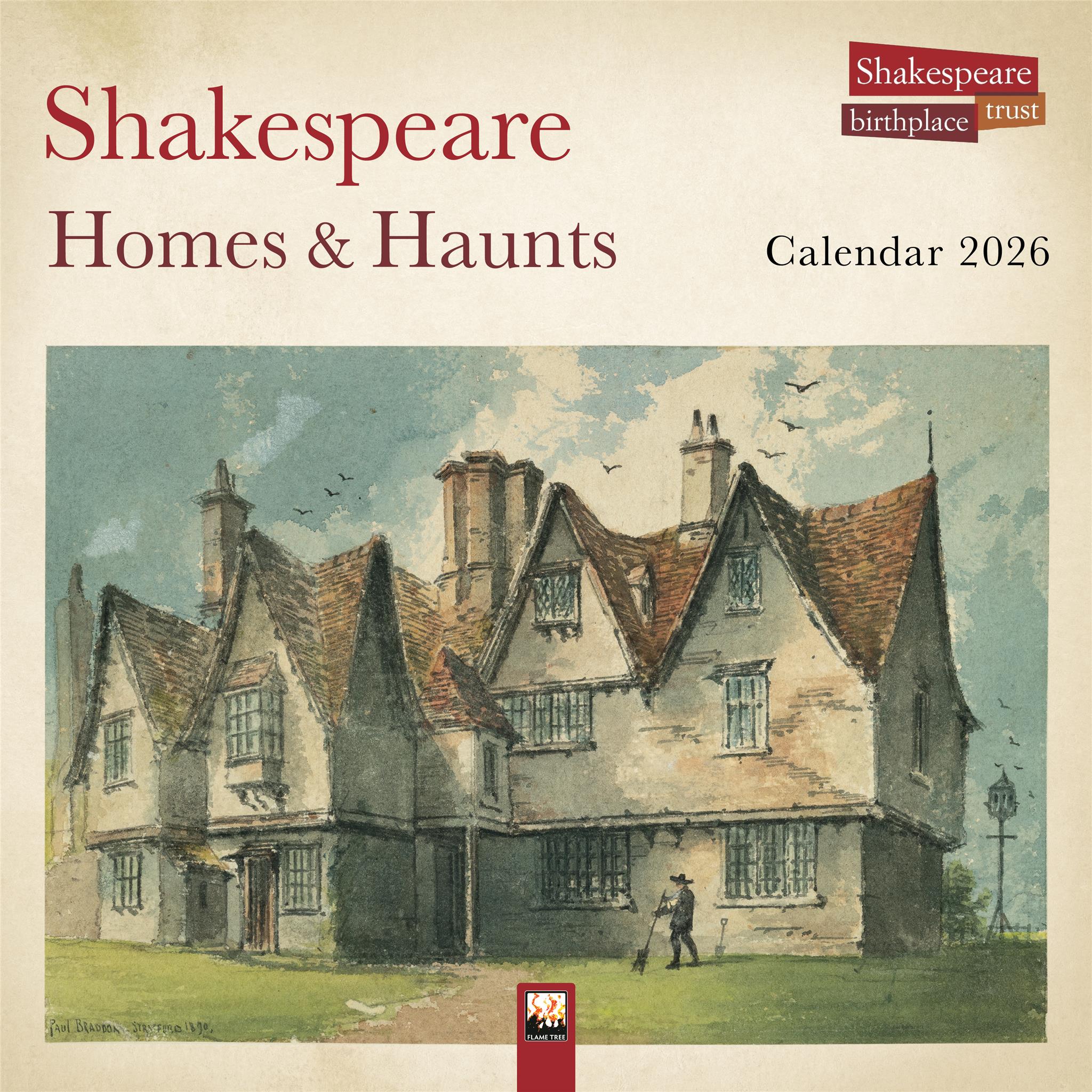 Shakespeare Birthplace Trust: Shakespeare Homes And Haunts 2026 Wall Calendar - Online Only