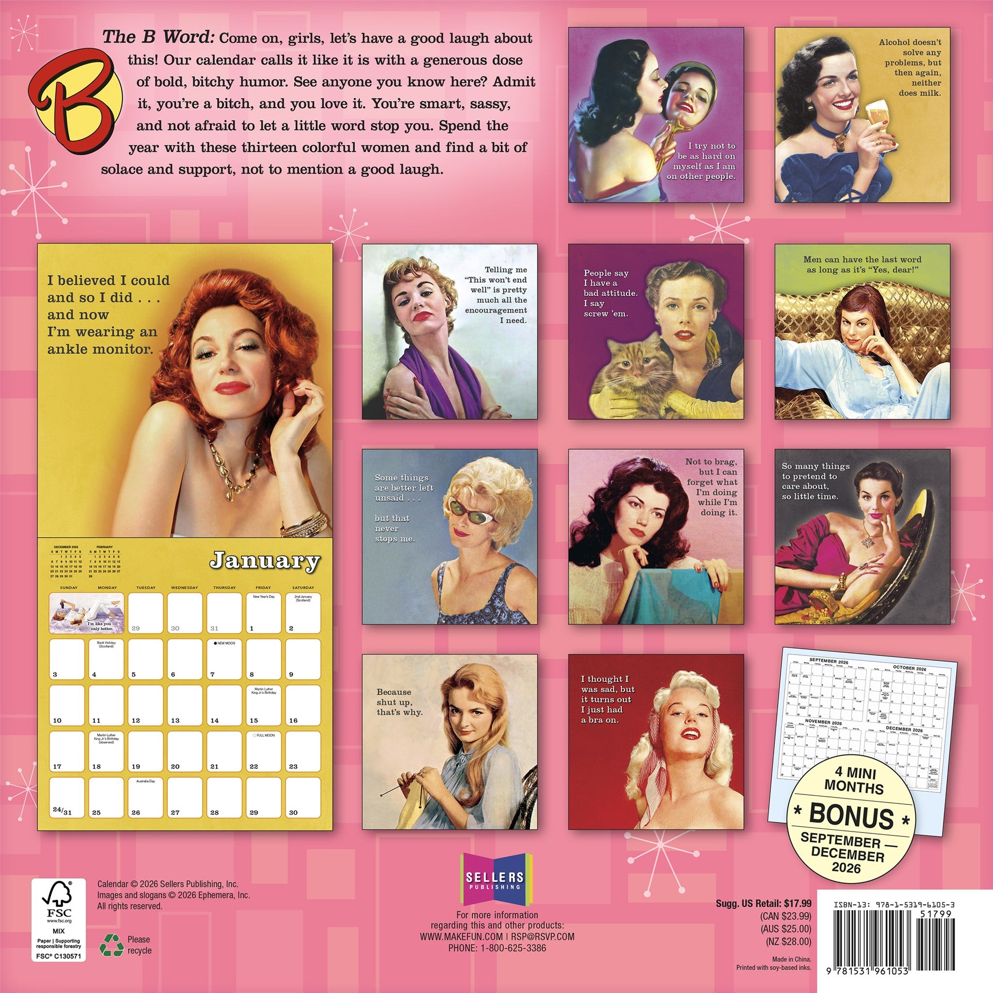 The B Word 2027 Wall Calendar