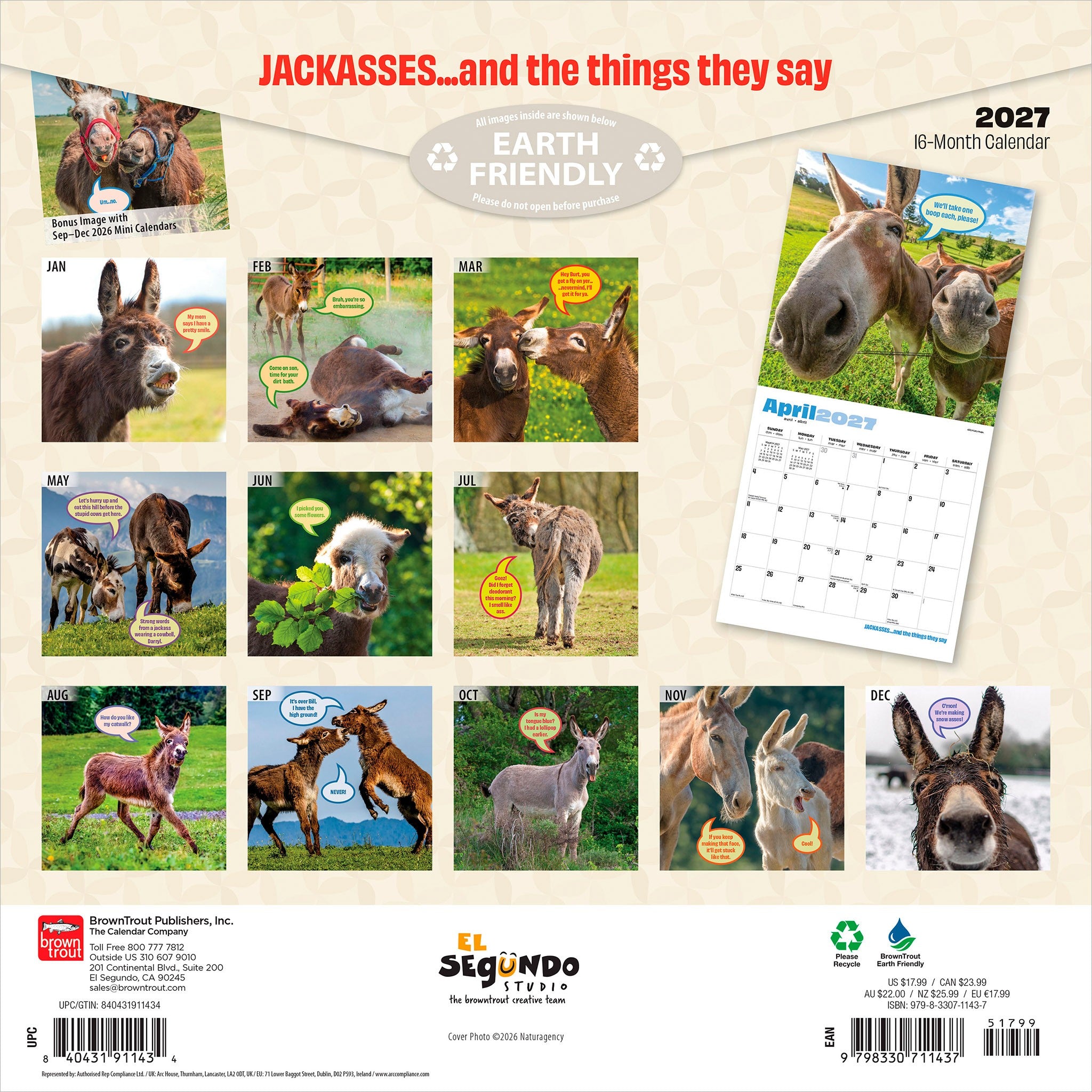 Jackasses 2027 Wall Calendar