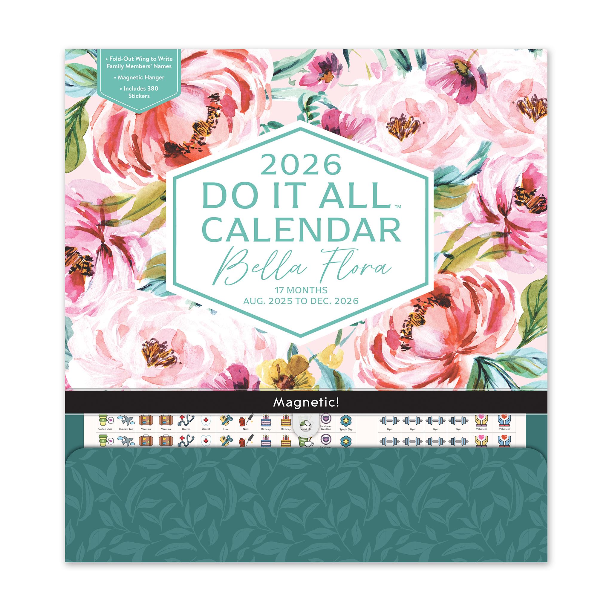 Bella Flora Do It All 2025-2026 Wall Calendar