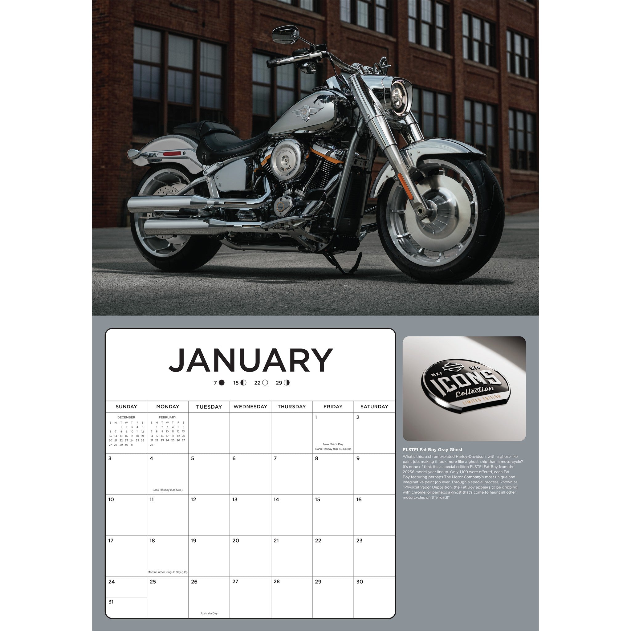 Harley Davidson Deluxe 2027 Wall Calendar