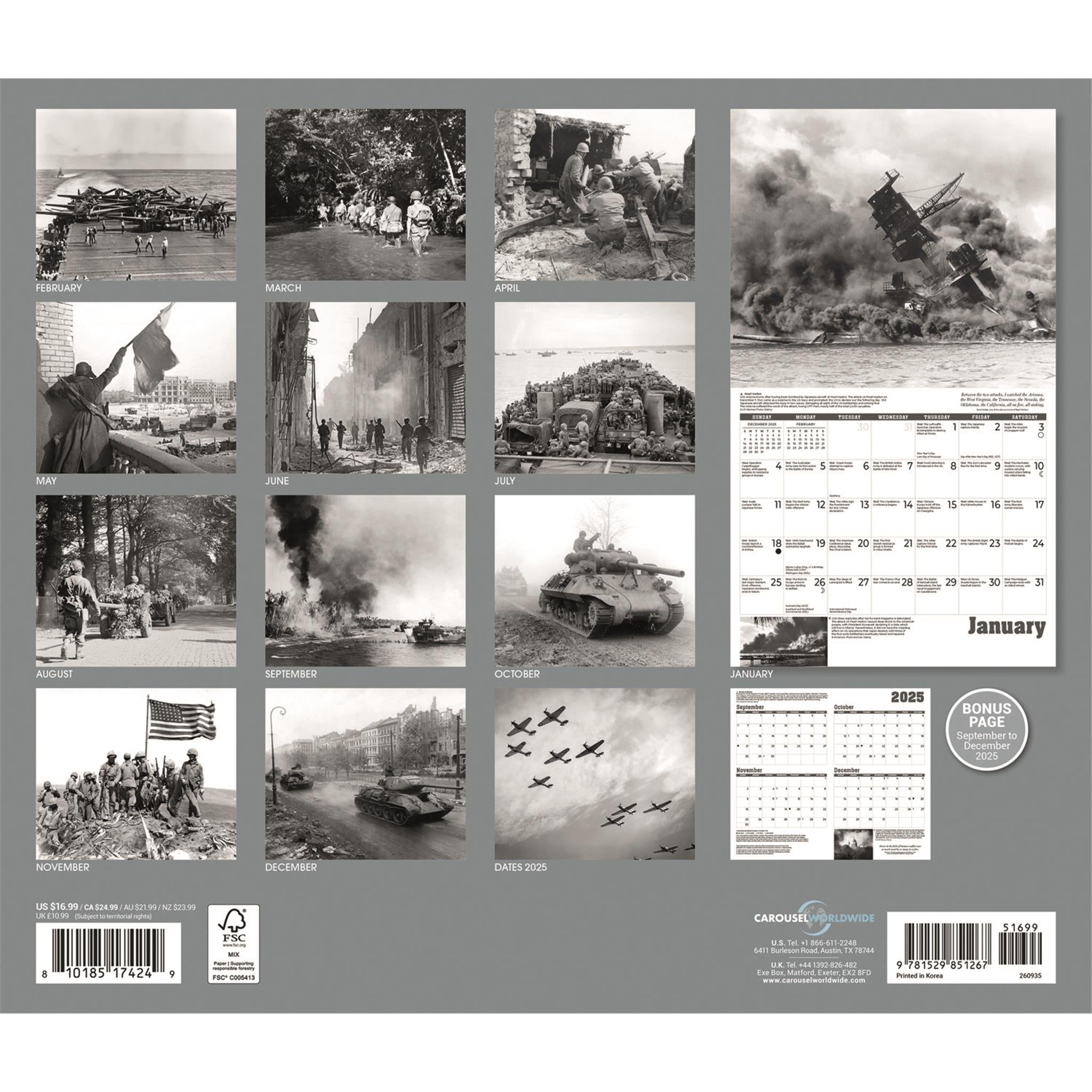 World War II 2026 Wall Calendar