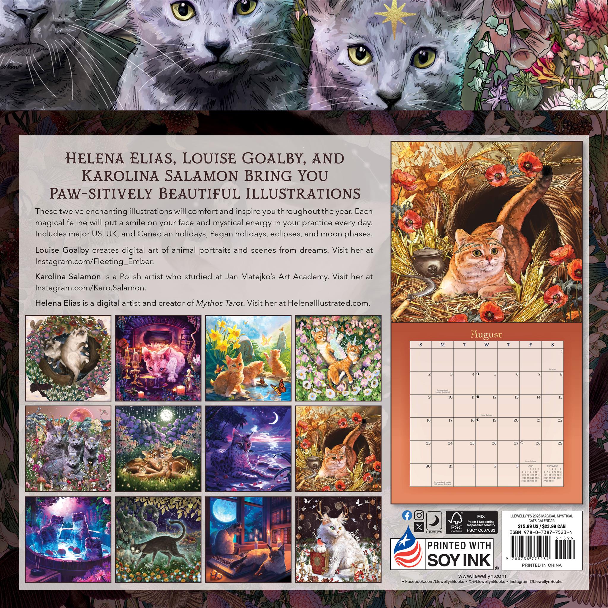 Magical Mystical Cats 2026 Wall Calendar
