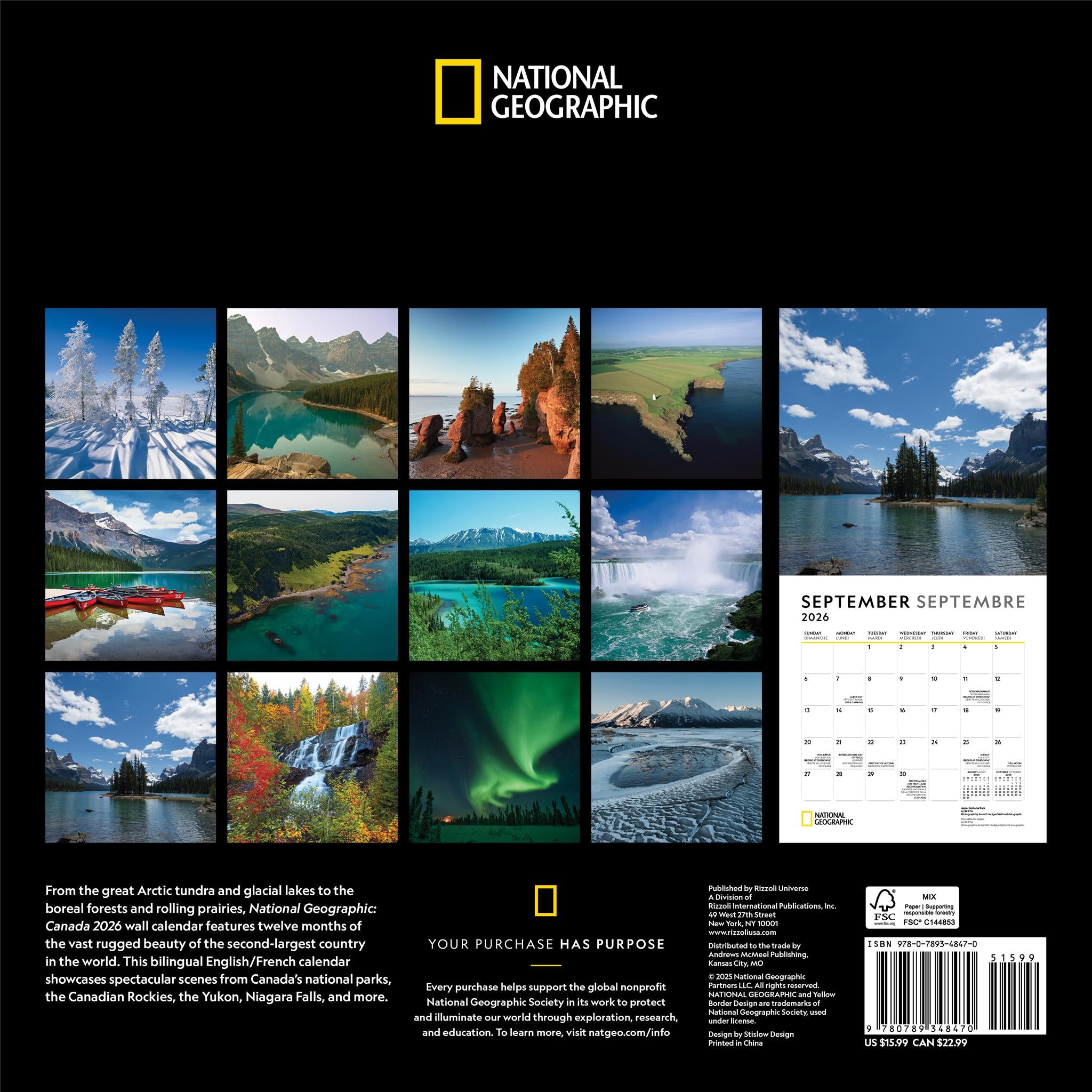 National Geographic Canada 2026 Wall Calendar