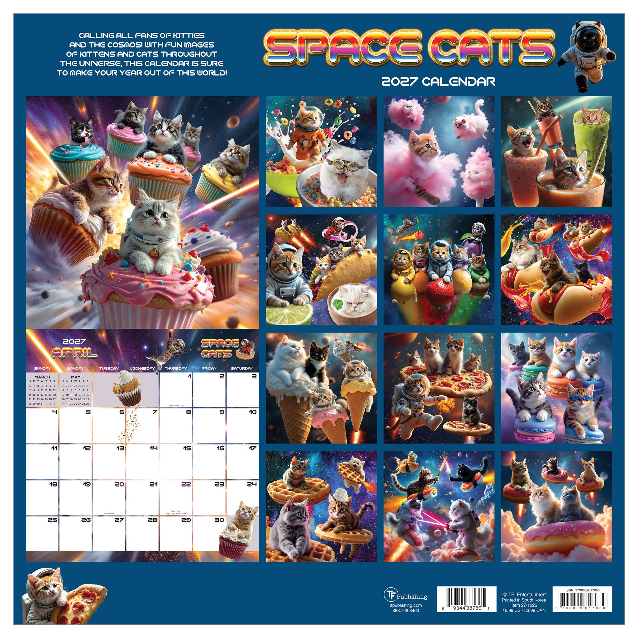 Space Cats 2027 Wall Calendar - Online Only