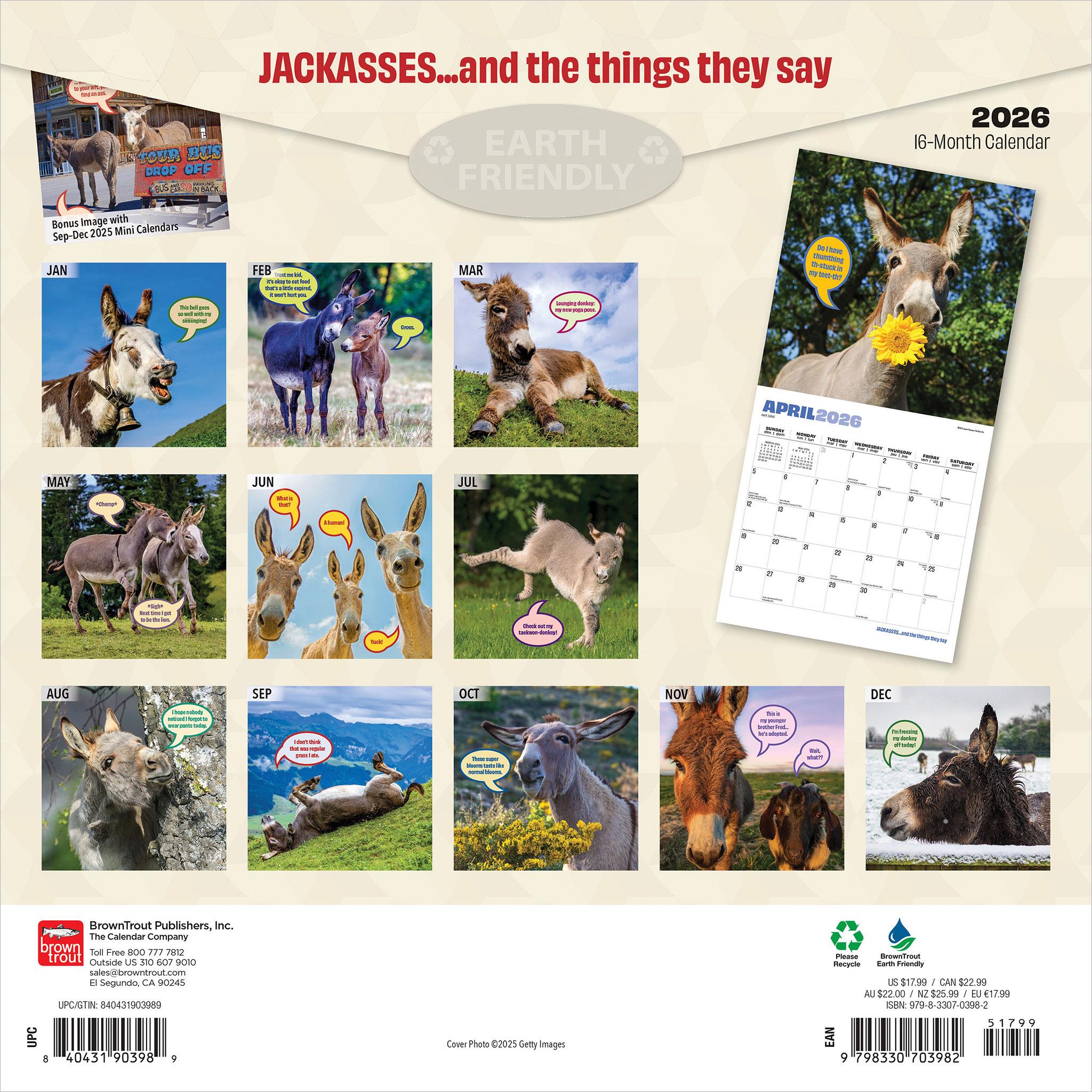Jackasses 2026 Wall Calendar