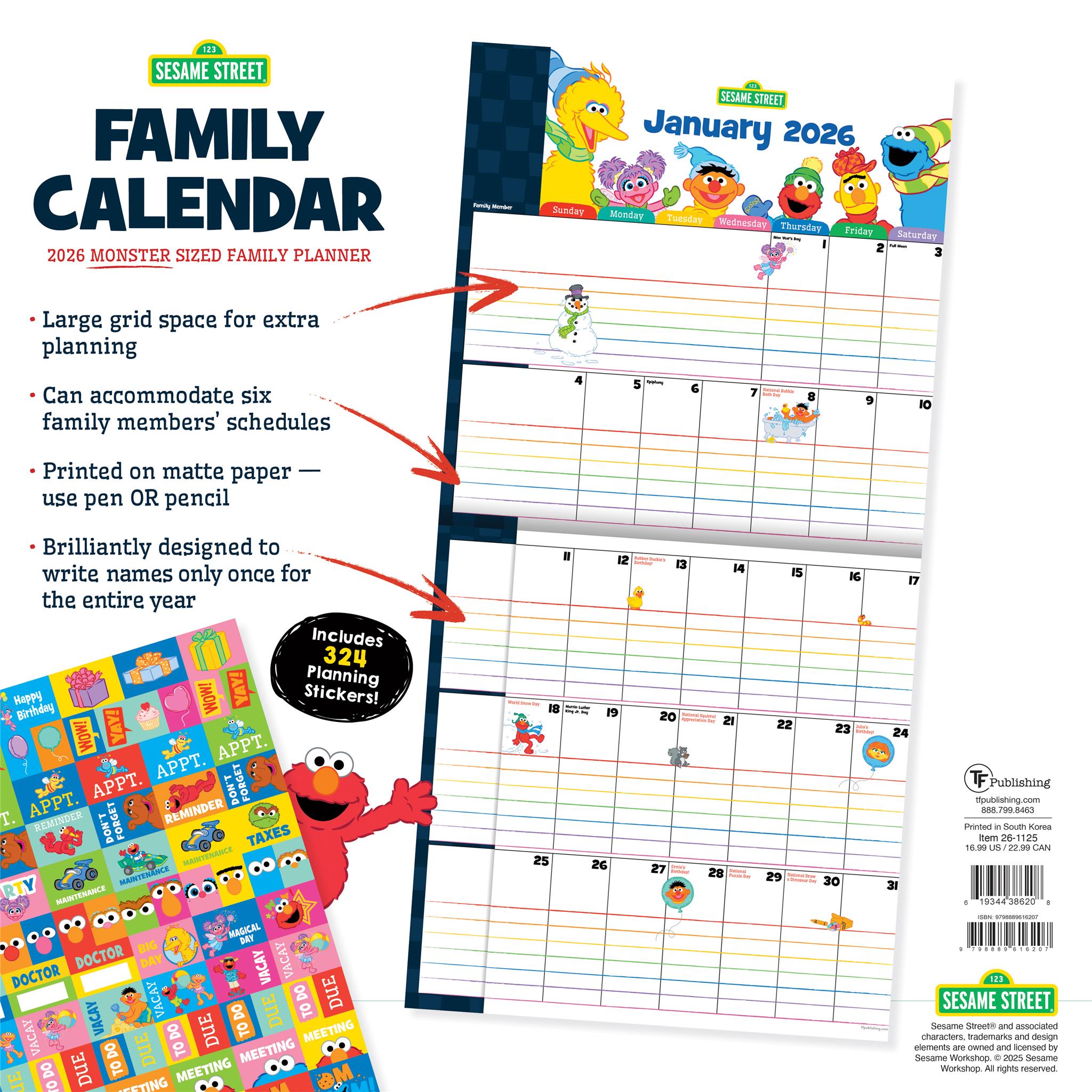 Sesame Street 2026 Wall Calendar - Online Only