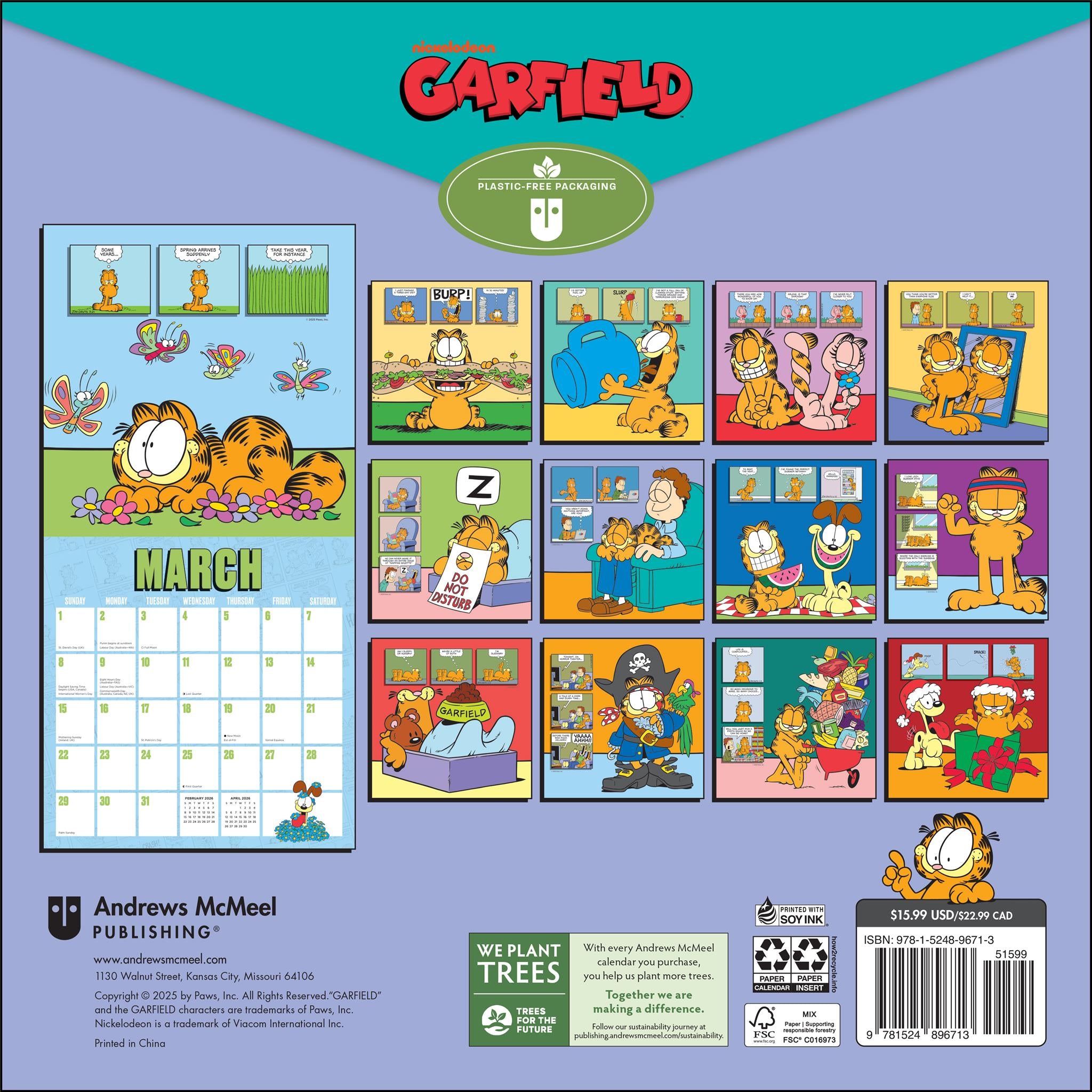 Garfield 2026 Wall Calendar
