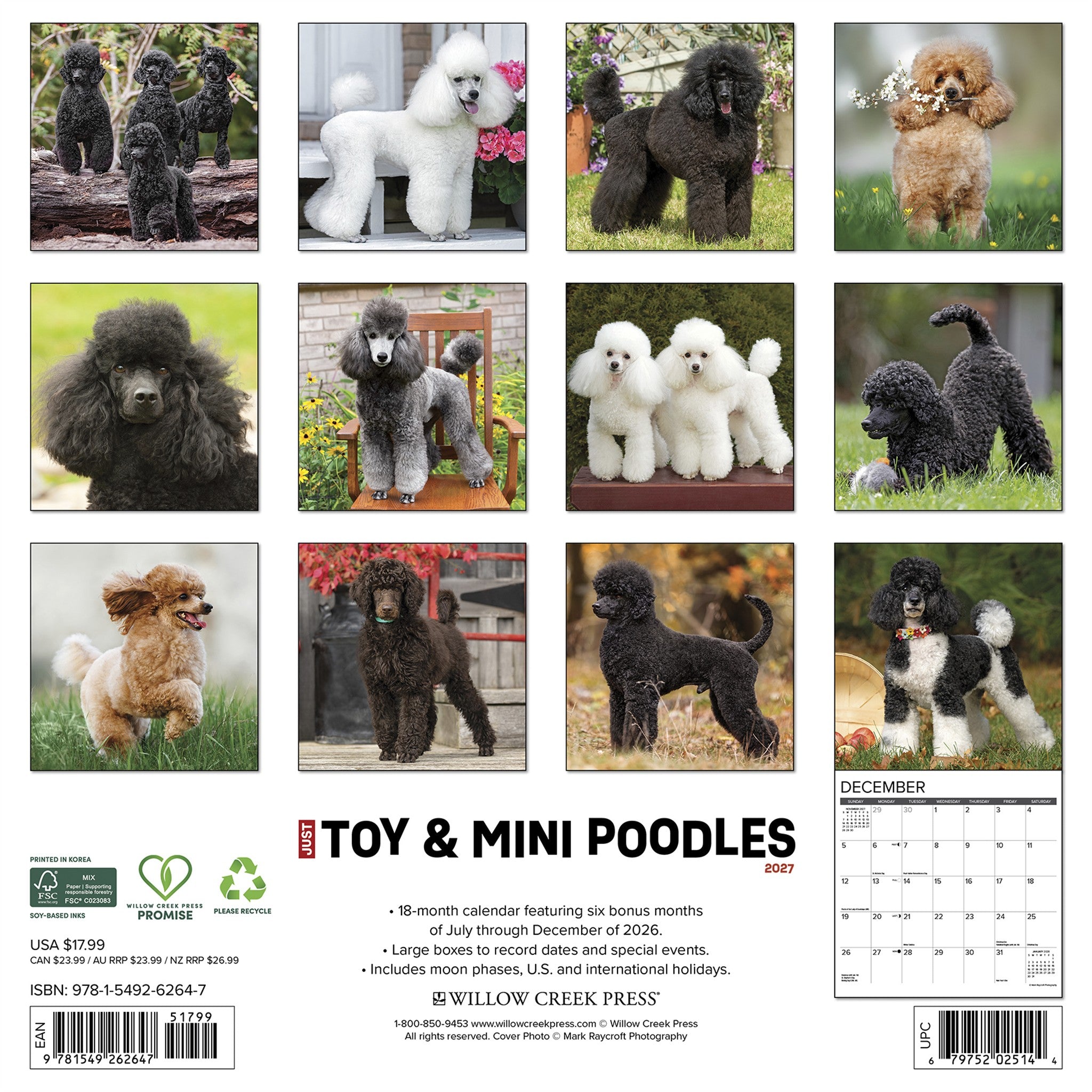 Toy & Miniature Poodles 2027 Wall Calendar - Online Only