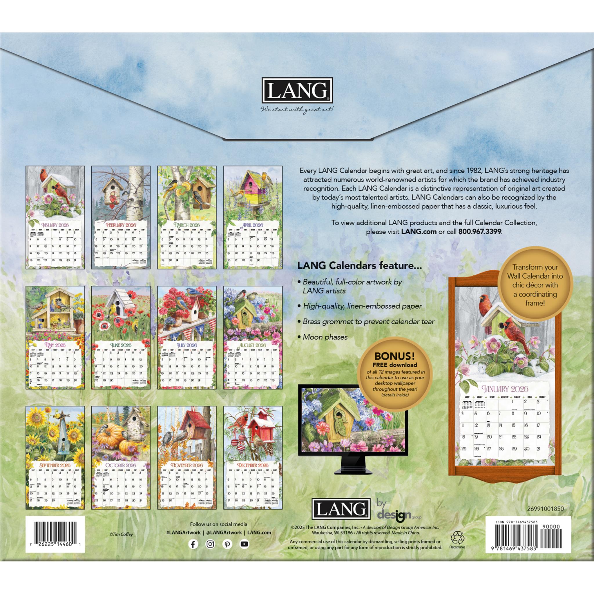 Birdhouses 2026 Deluxe Wall Calendar - Online Only