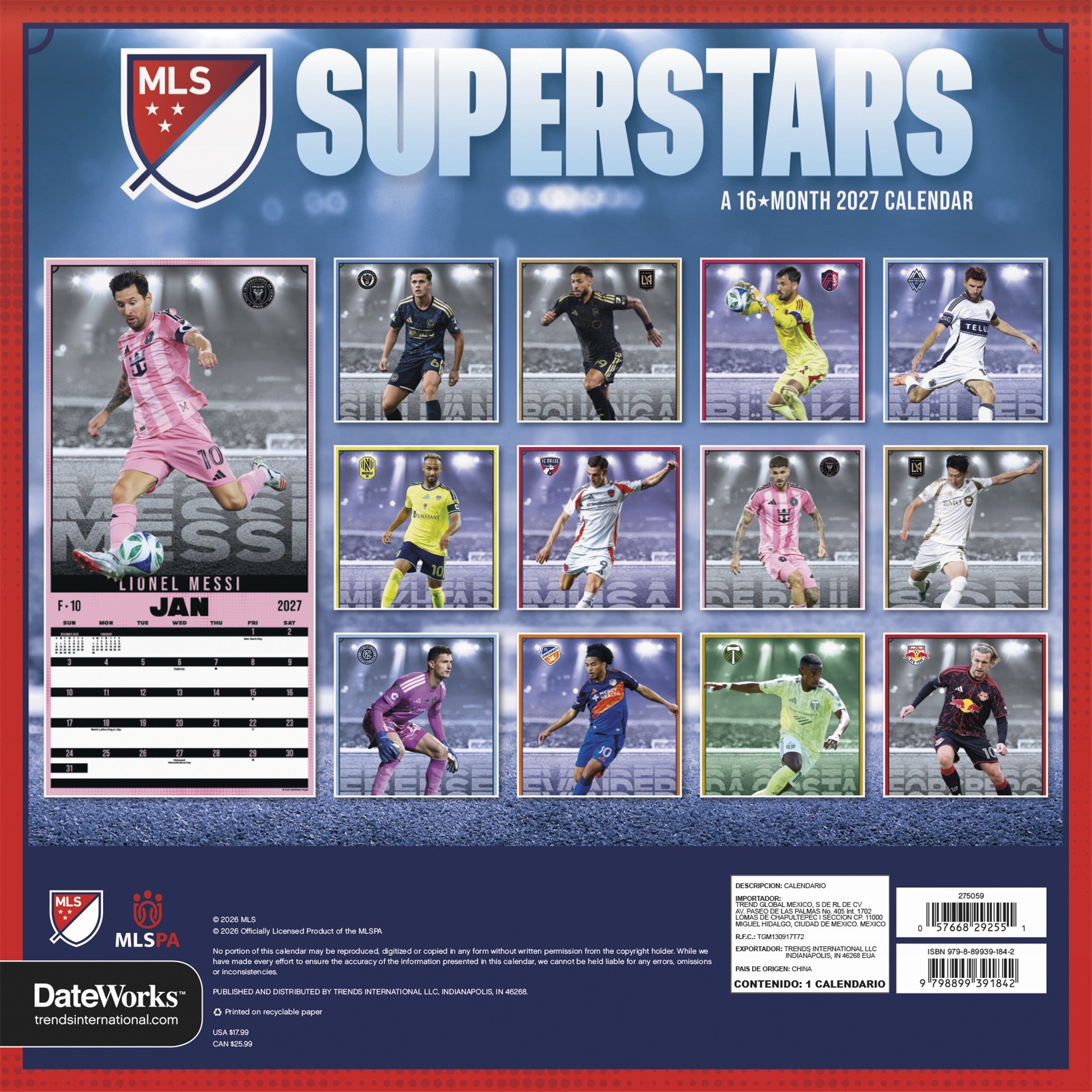 MLS Superstars 2027 Wall Calendar