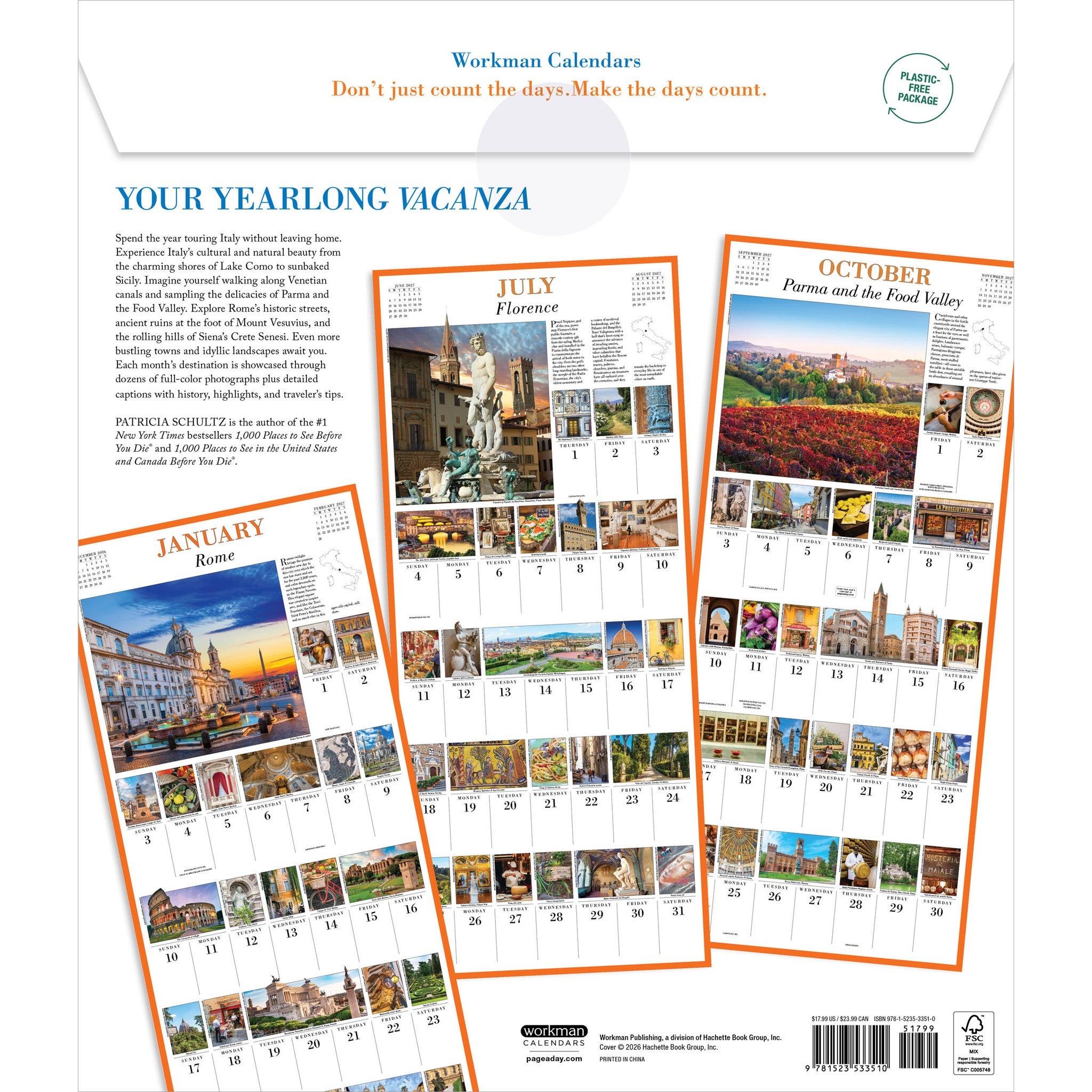365 Days in Italy 2027 Wall Calendar