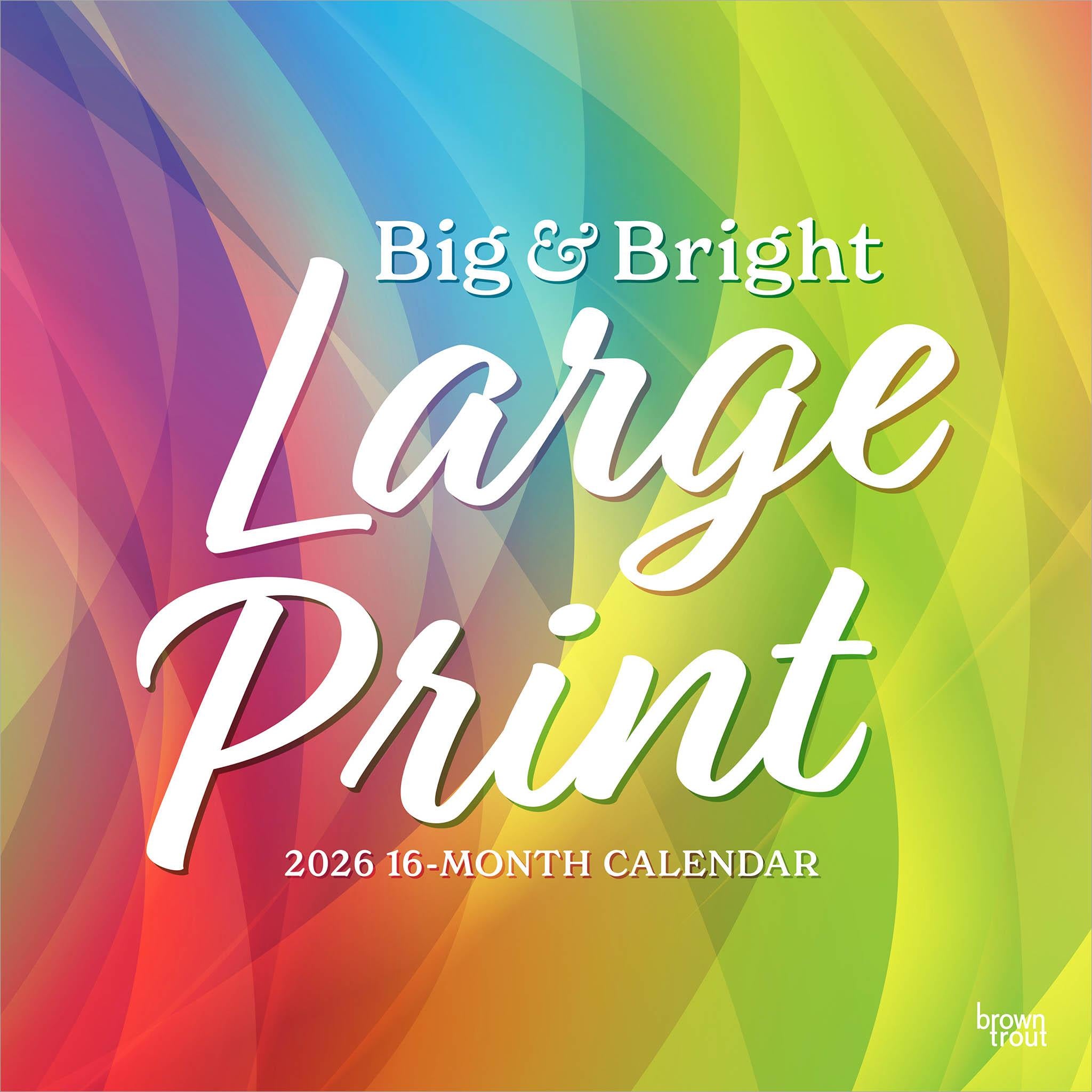 Big And Bright Large Print 2026 Wall Calendar