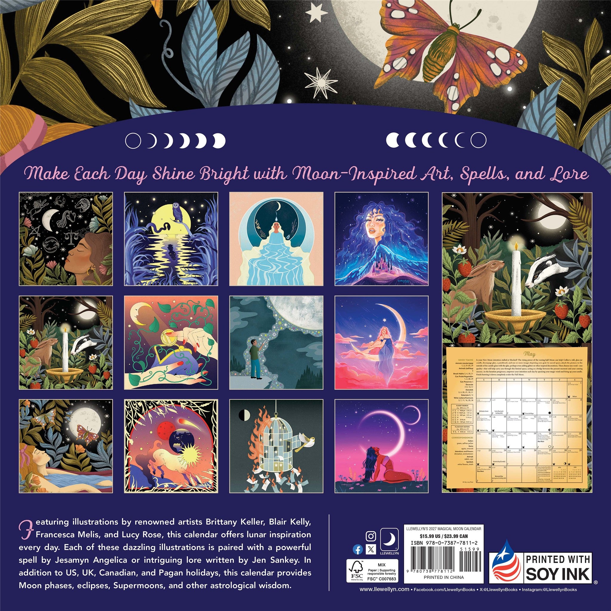 Magical Moon 2027 Wall Calendar