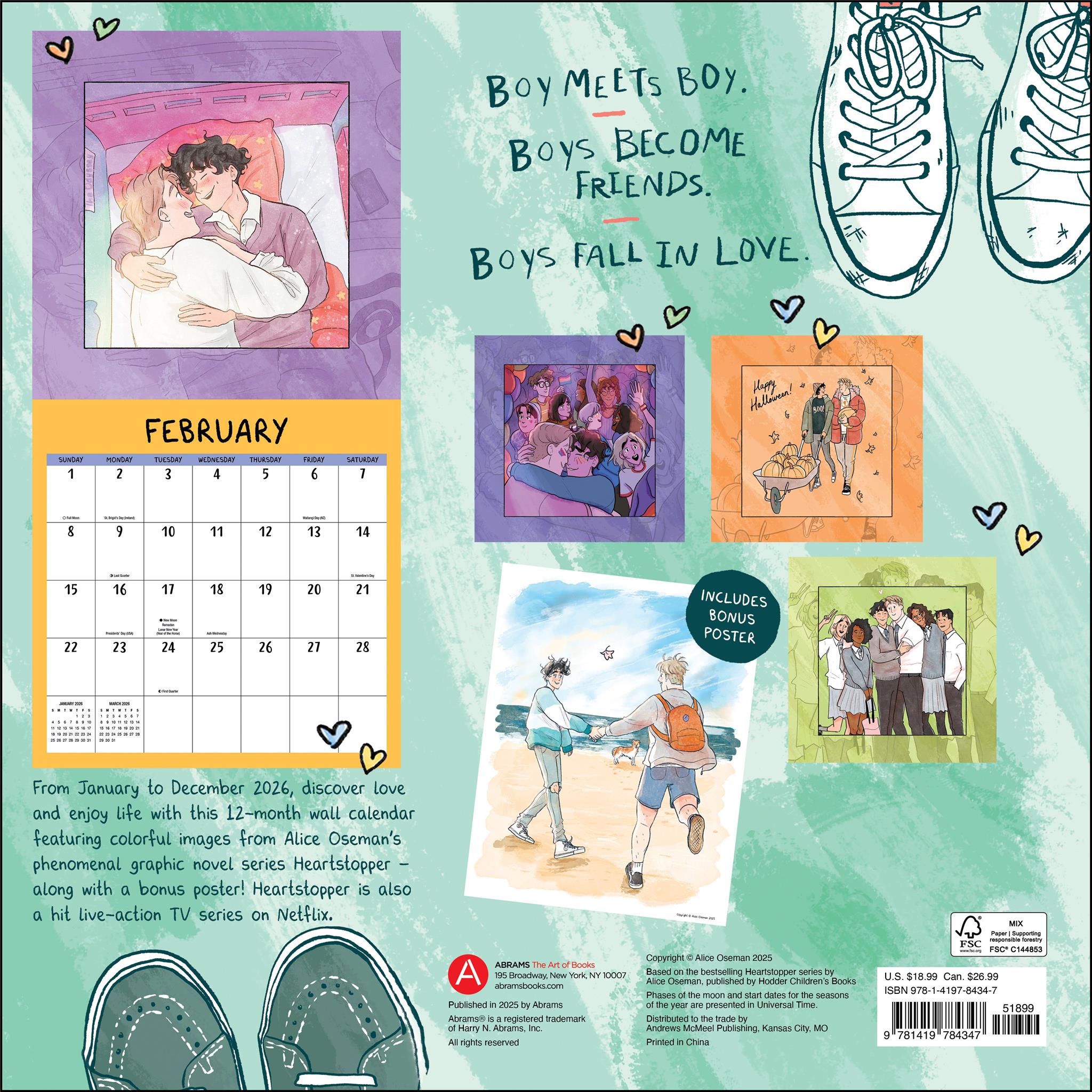 Heartstopper with Poster 2026 Deluxe Wall Calendar