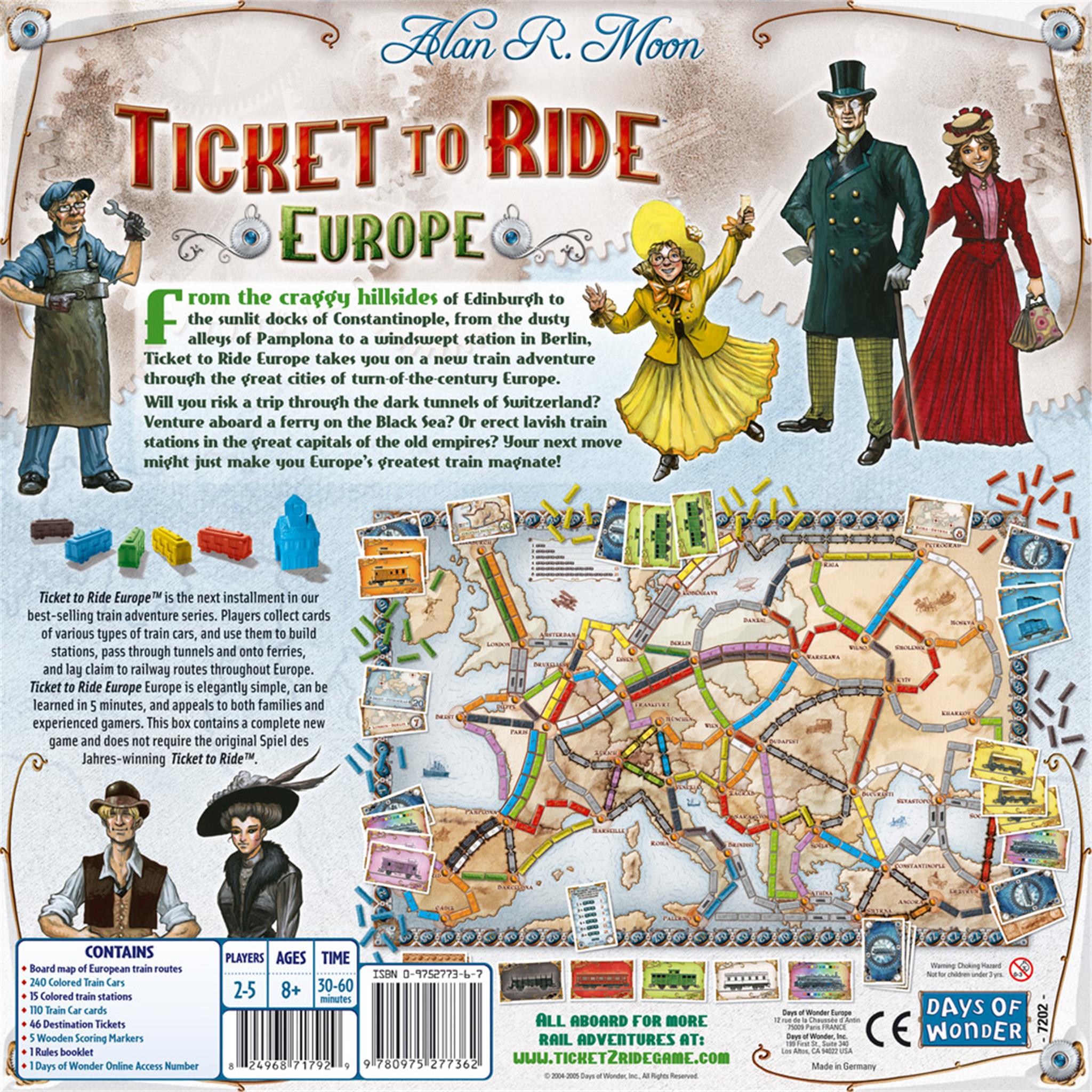 Ticket to Ride Europe - Calendar Club Canada