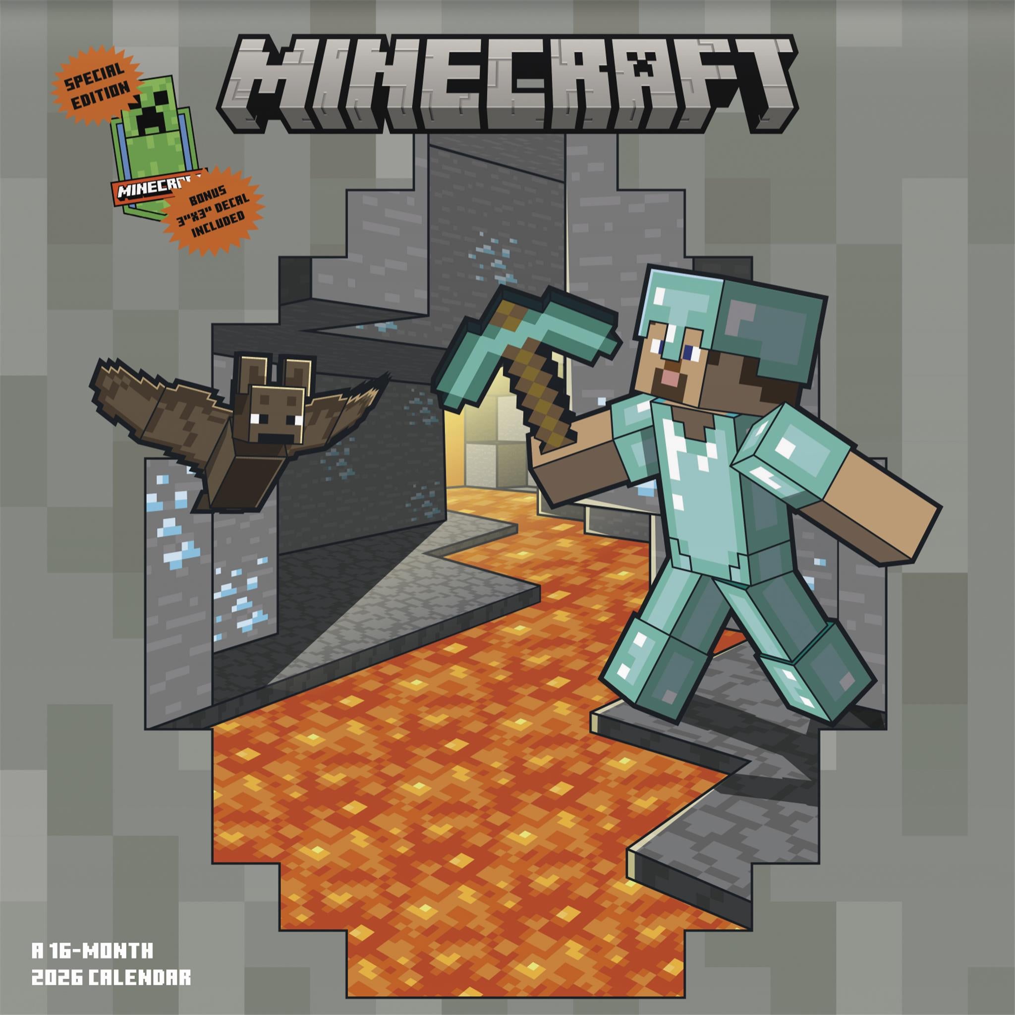Minecraft Exclusive with Decal 2026 Deluxe Wall Calendar