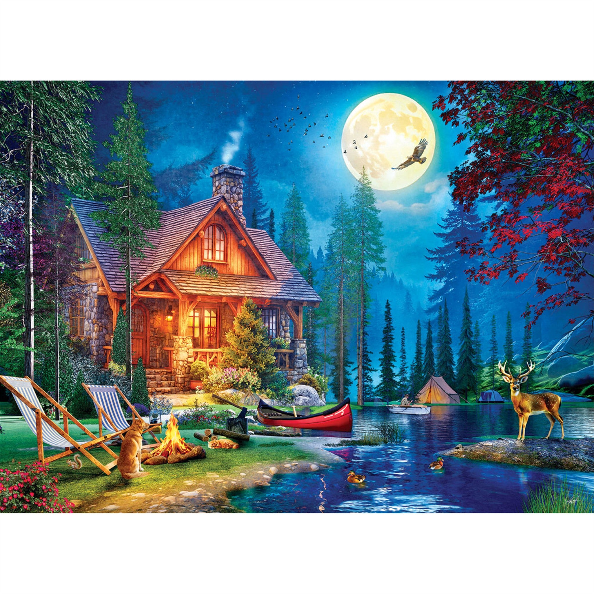 Moon Lake Cabin 1000 Piece Puzzle