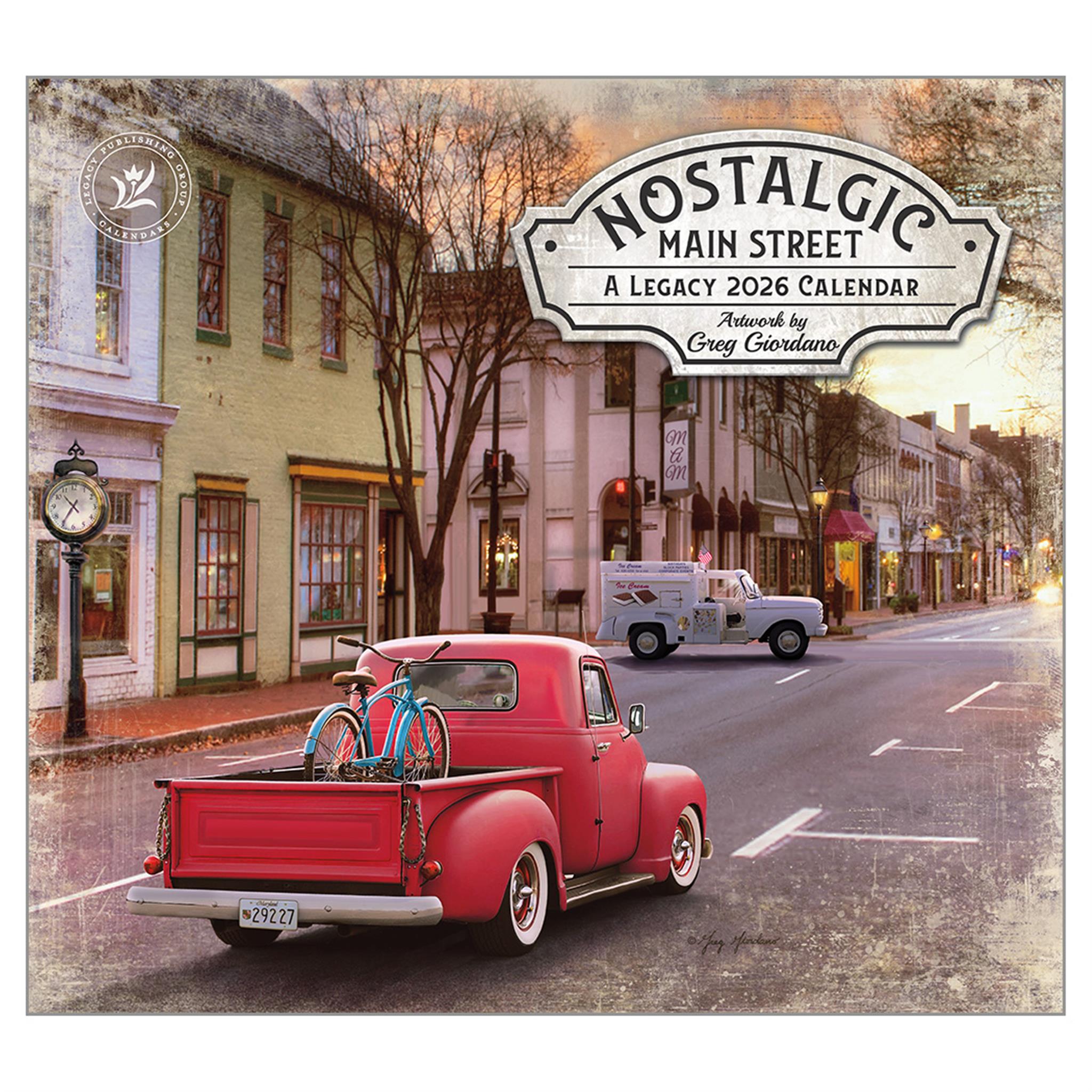 Nostalgic Main Street 2026 Deluxe Wall Calendar - Online Only