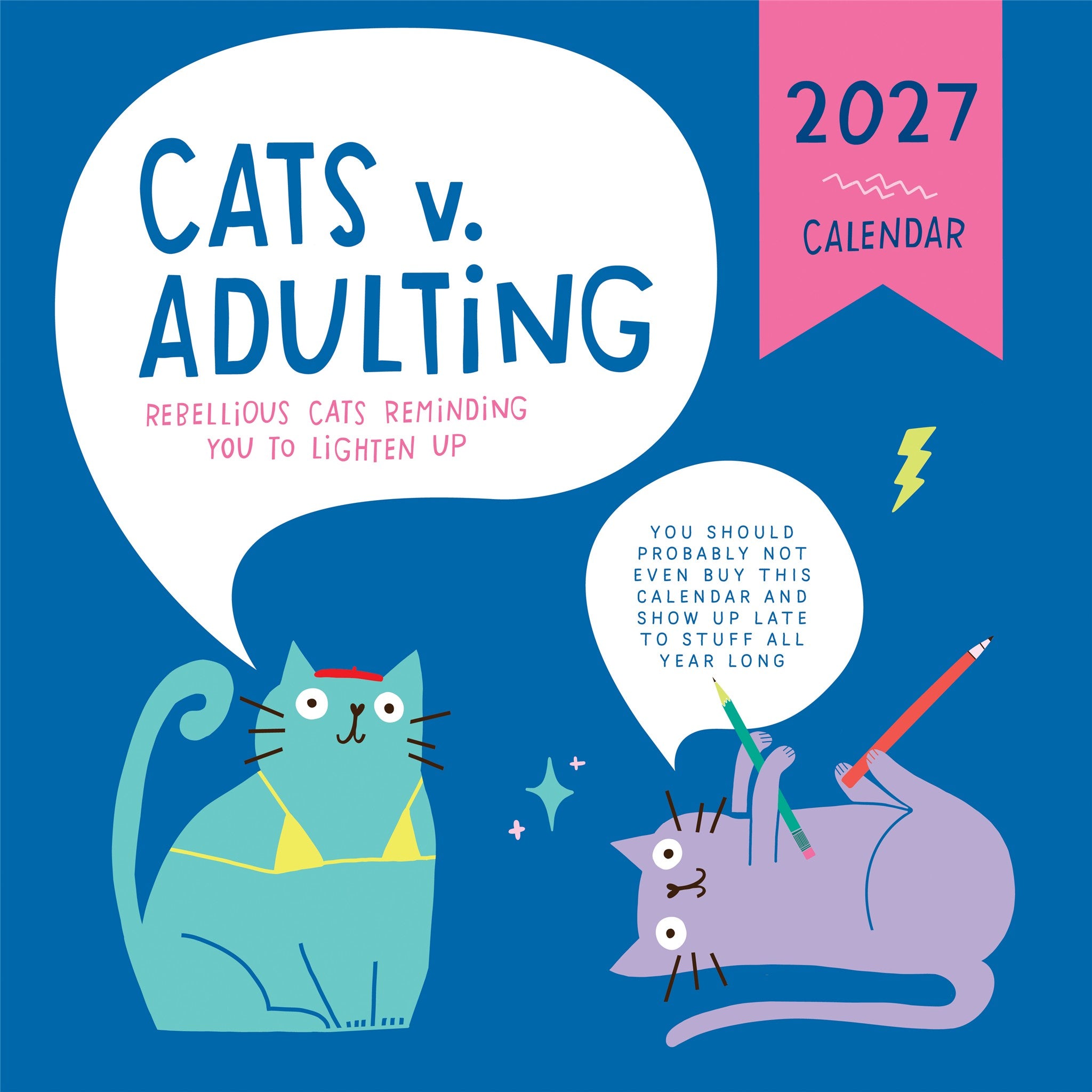 Cat vs Adulting 2027 Wall Calendar - Online Only