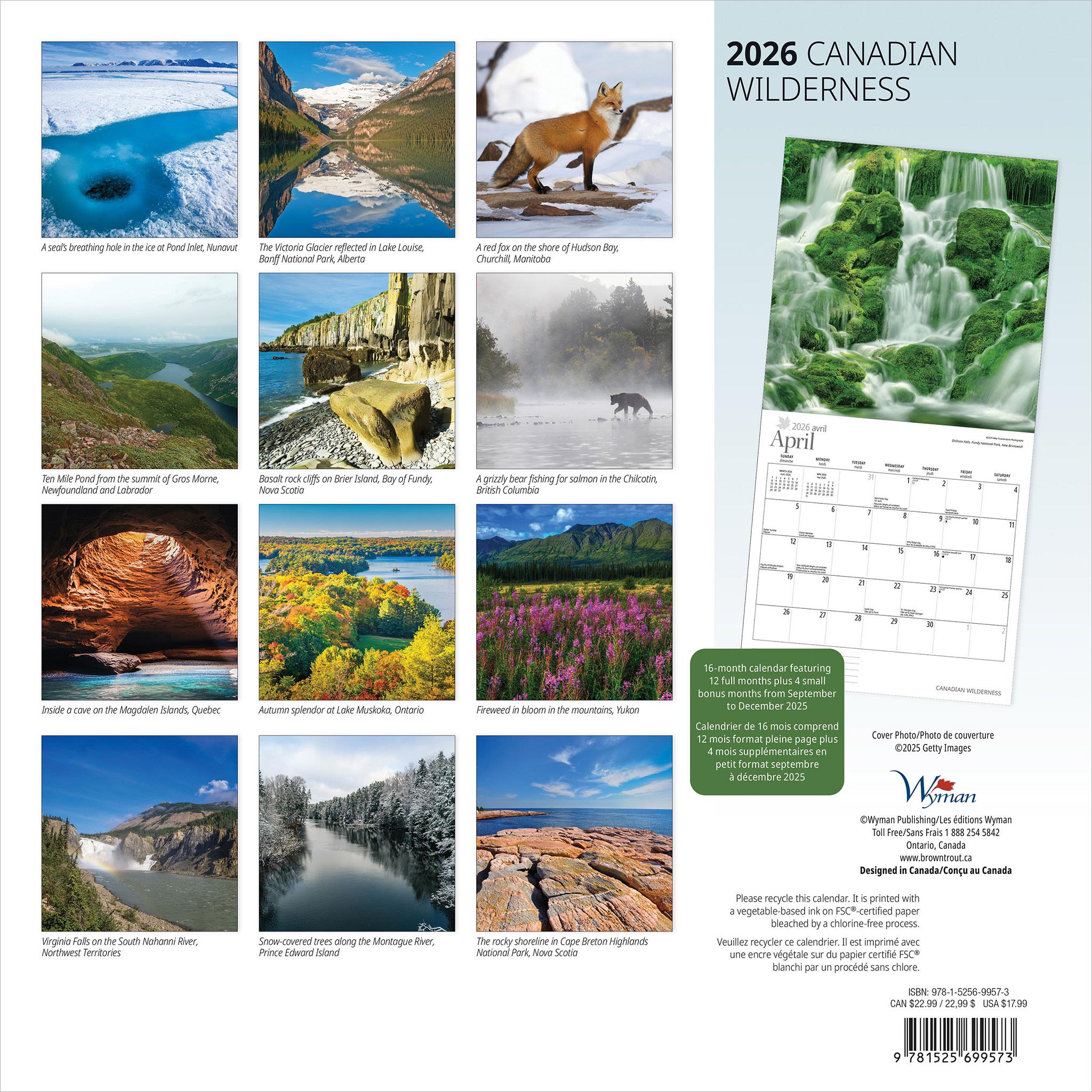 Canadian Wilderness 2026 Wall Calendar - Online Only