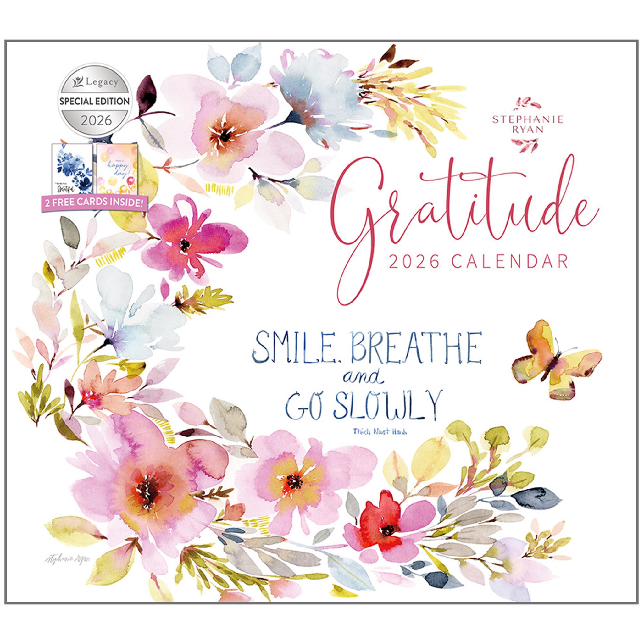 Gratitude 2026 Deluxe Special Edition Wall Calendar with Cards