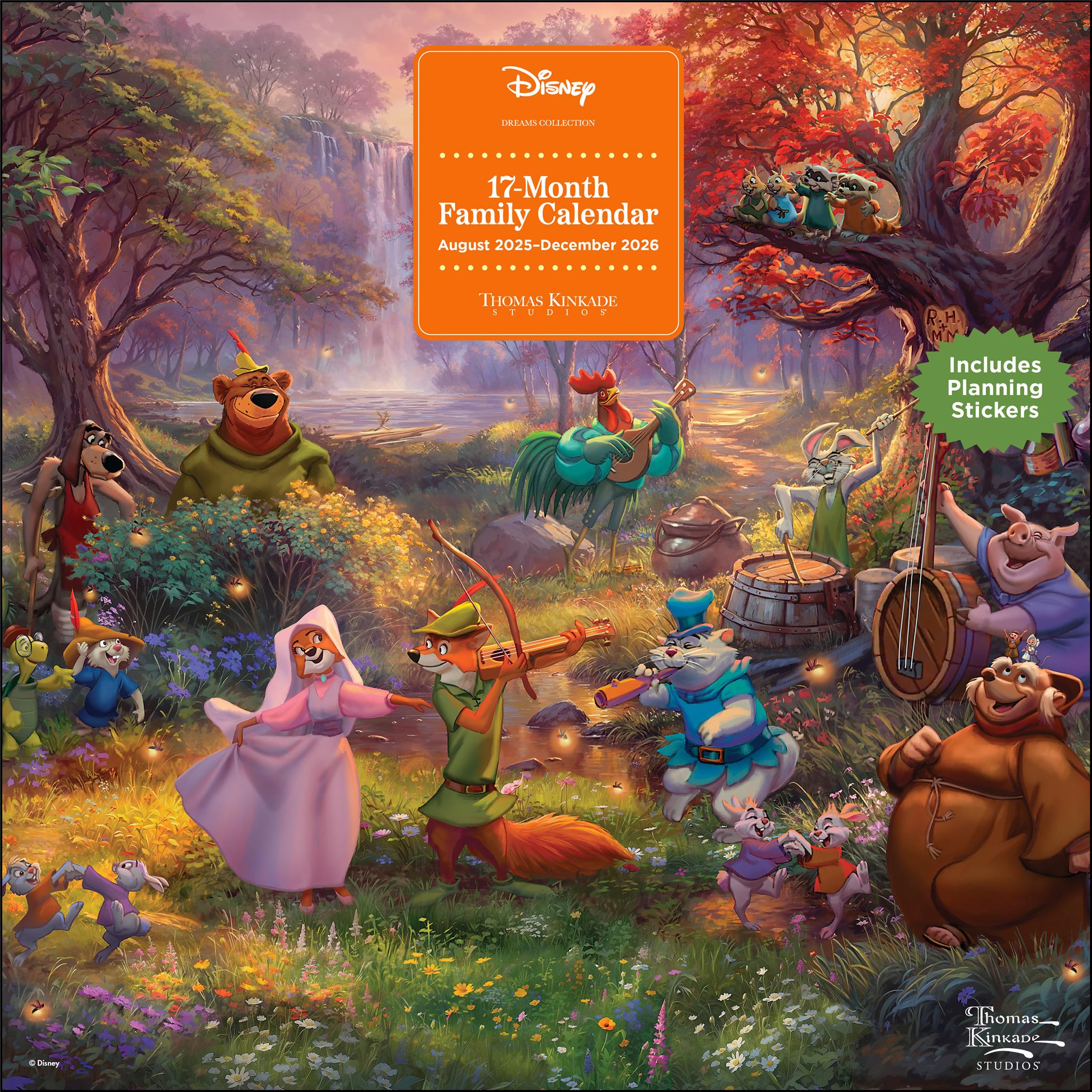 Kinkade Disney Dreams 2025-2026 Wall Calendar