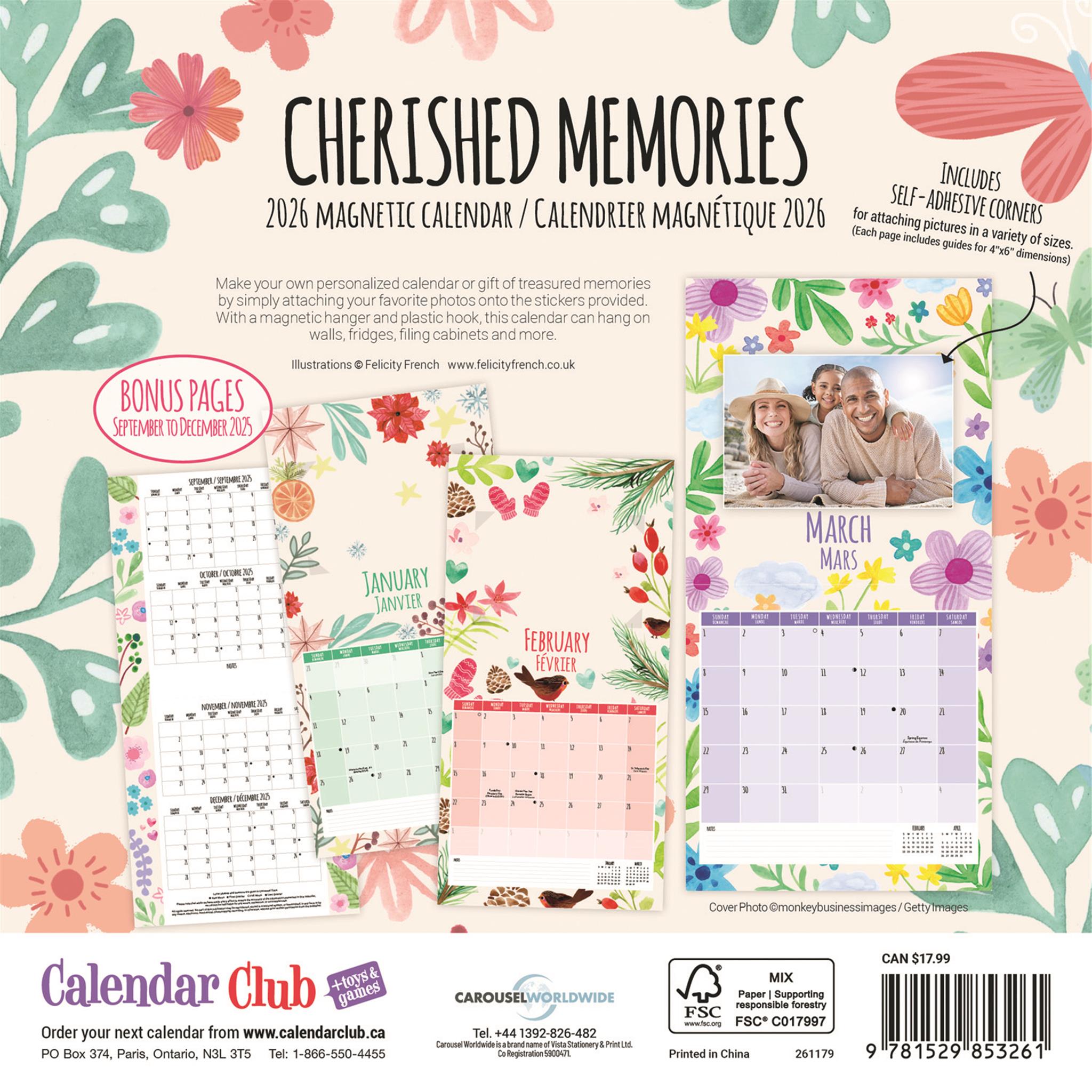 Cherished Memories Photo 2026 Mini Magnetic Calendar