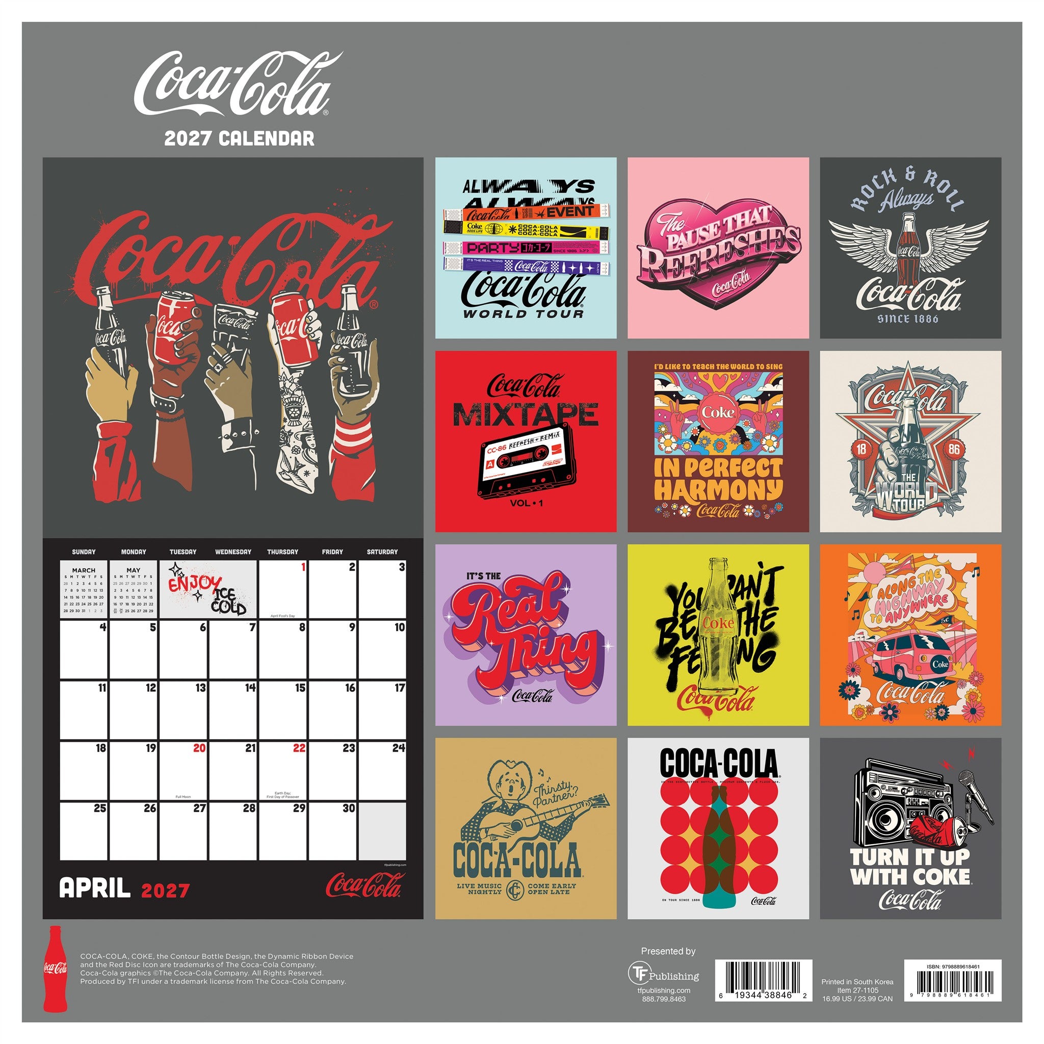 Coca Cola Classic Wall 2027 Wall Calendar