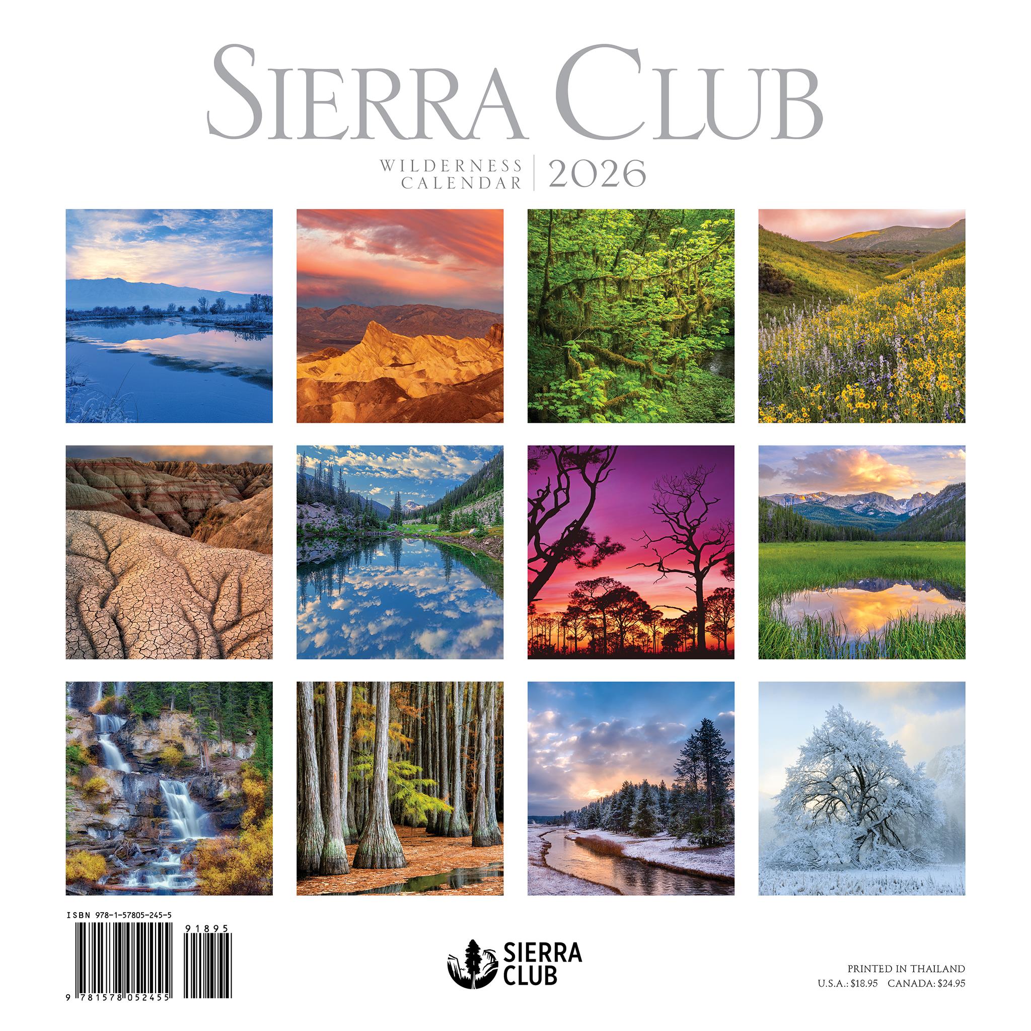 Sierra Club Wilderness 2026 Wall Calendar