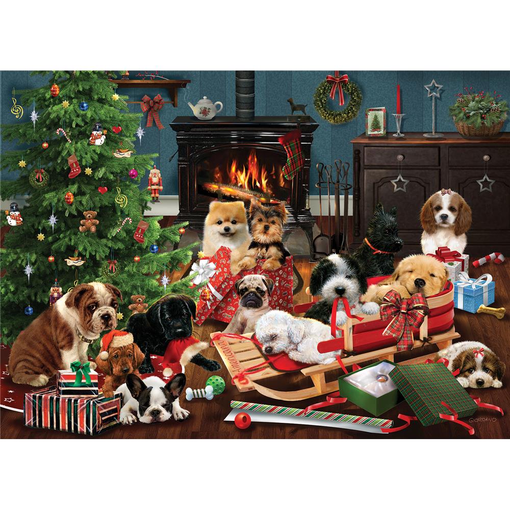 Christmas Puppies Jigsaw Puzzle (1000 Piece) - Online Exclusive