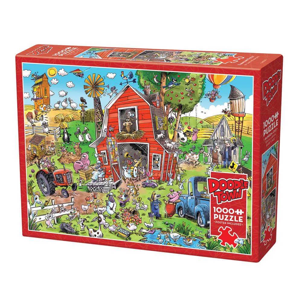 Farmyard Folly DoodleTown Jigsaw Puzzle (1000 Piece) - Online Exclusive