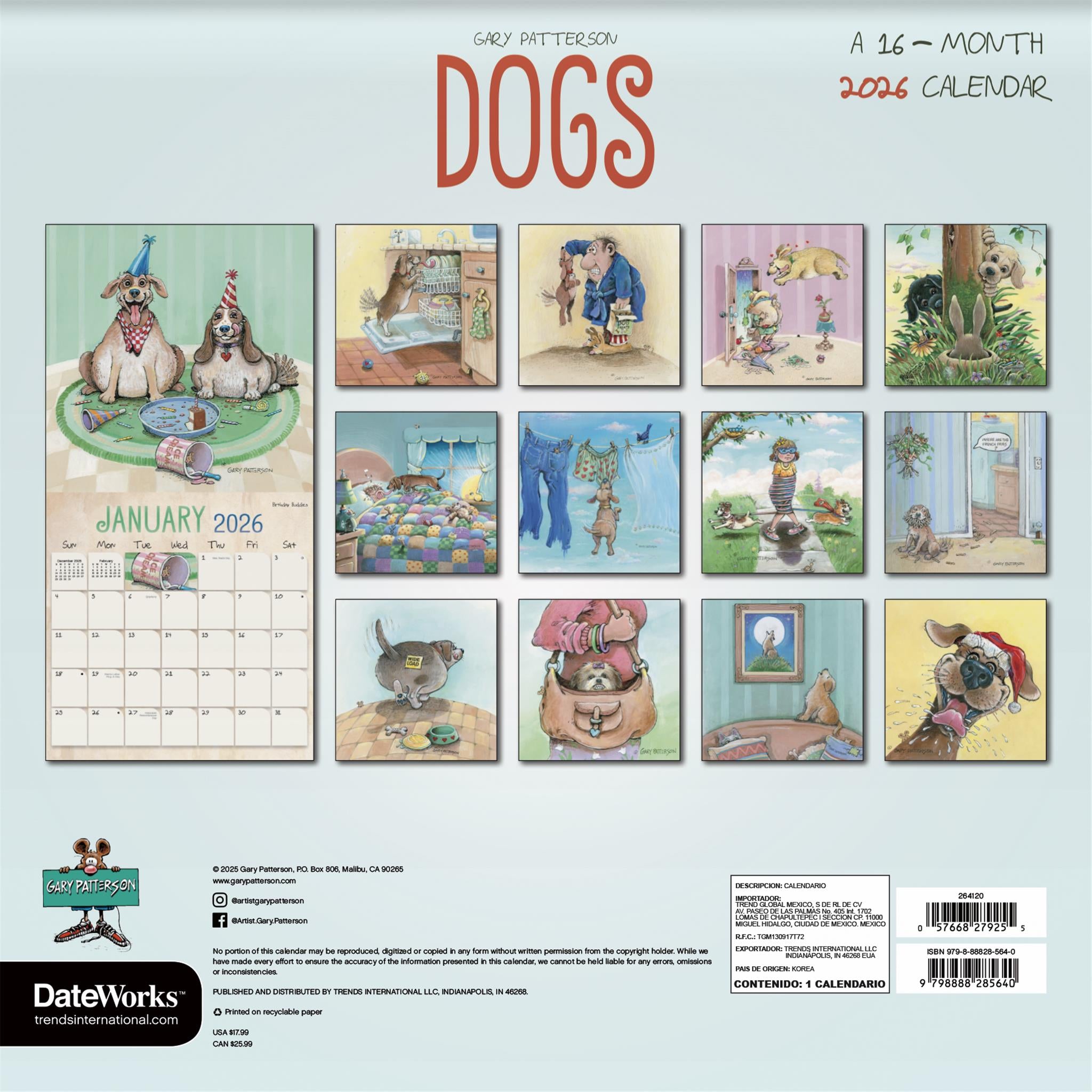 Gary Patterson Dogs 2026 Wall Calendar - Online Only